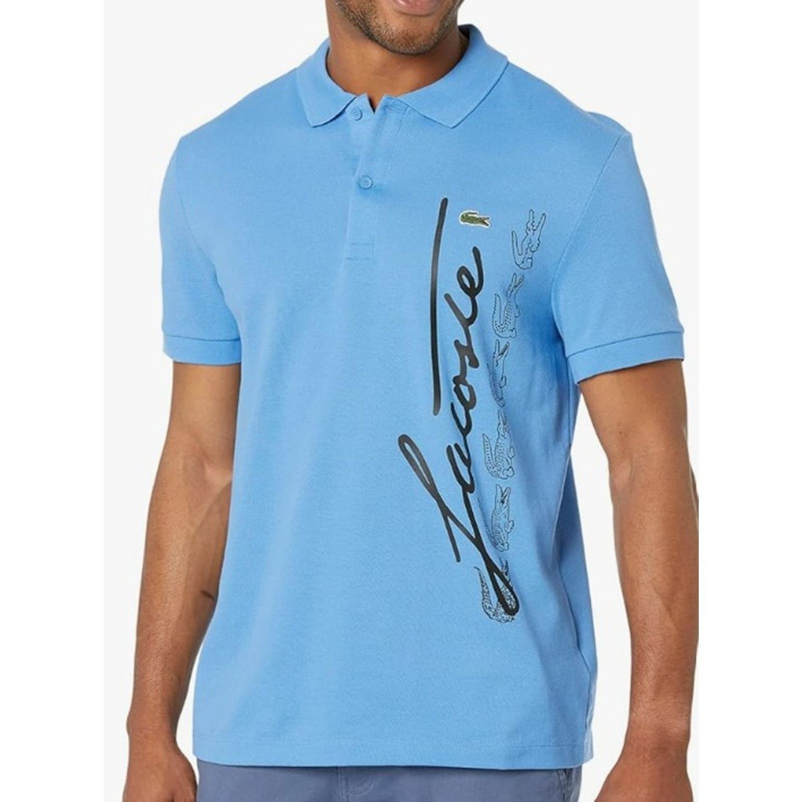 Lacoste Lacoste Short Sleeve Graphic Signature On Side Polo Blue XL Size US XL / EU 56 / 4 - 1 Thumbnail