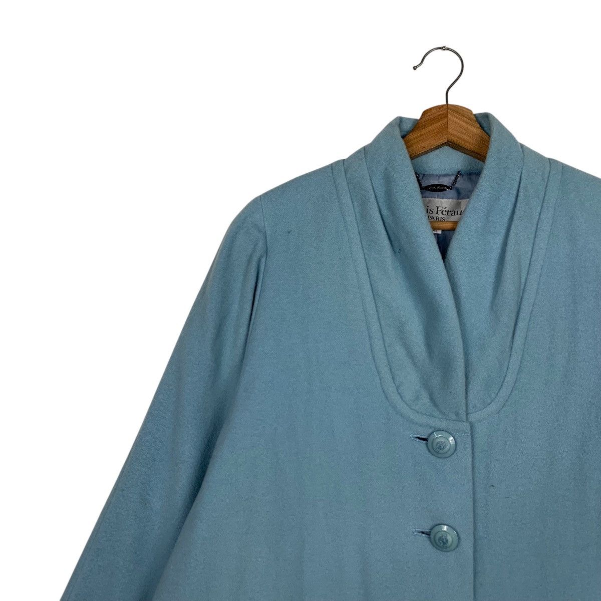 Louis Feraud LOUIS FERAUD Baby Blue Wool Oversized Coat Jacket #2038-C88 Size M / US 6-8 / IT 42-44 - 6 Thumbnail