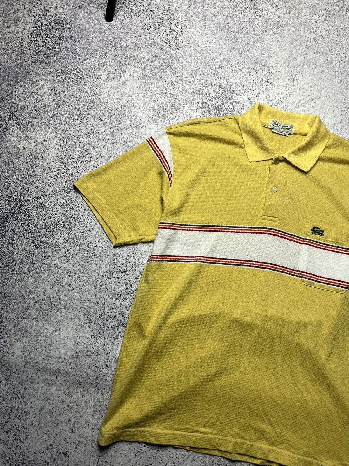 Lacoste Vintage Lacoste Polo Yellow Logo Rare Size L Size US L / EU 52-54 / 3 - 2 Thumbnail
