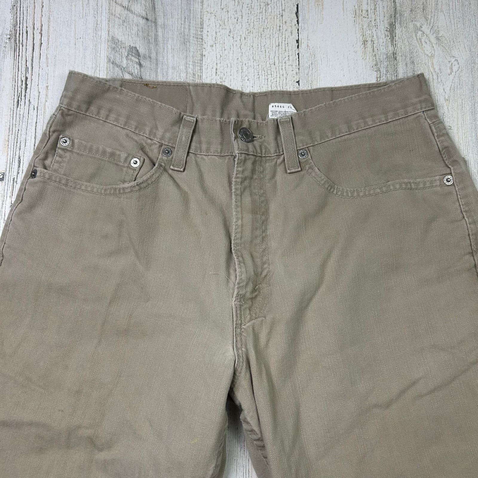 Levi's × Vintage Vintage 1990s 550 Relaxed Straight Leg Levi Khaki Jeans Size US 33 - 2 Thumbnail