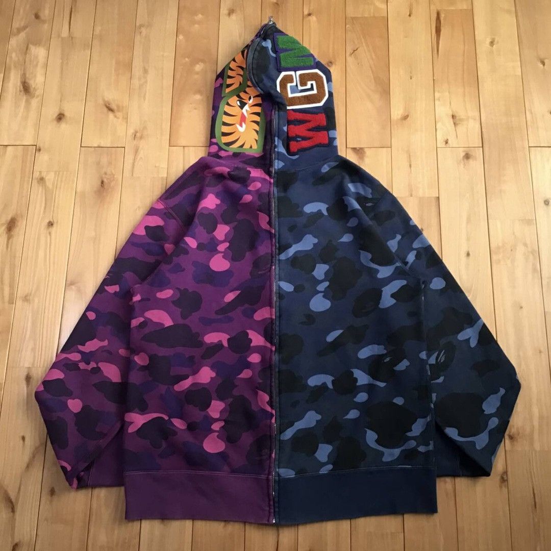 Bape BAPE Purple camo x Blue camo separate shark full zip hoodie Size US XL / EU 56 / 4 - 3 Thumbnail