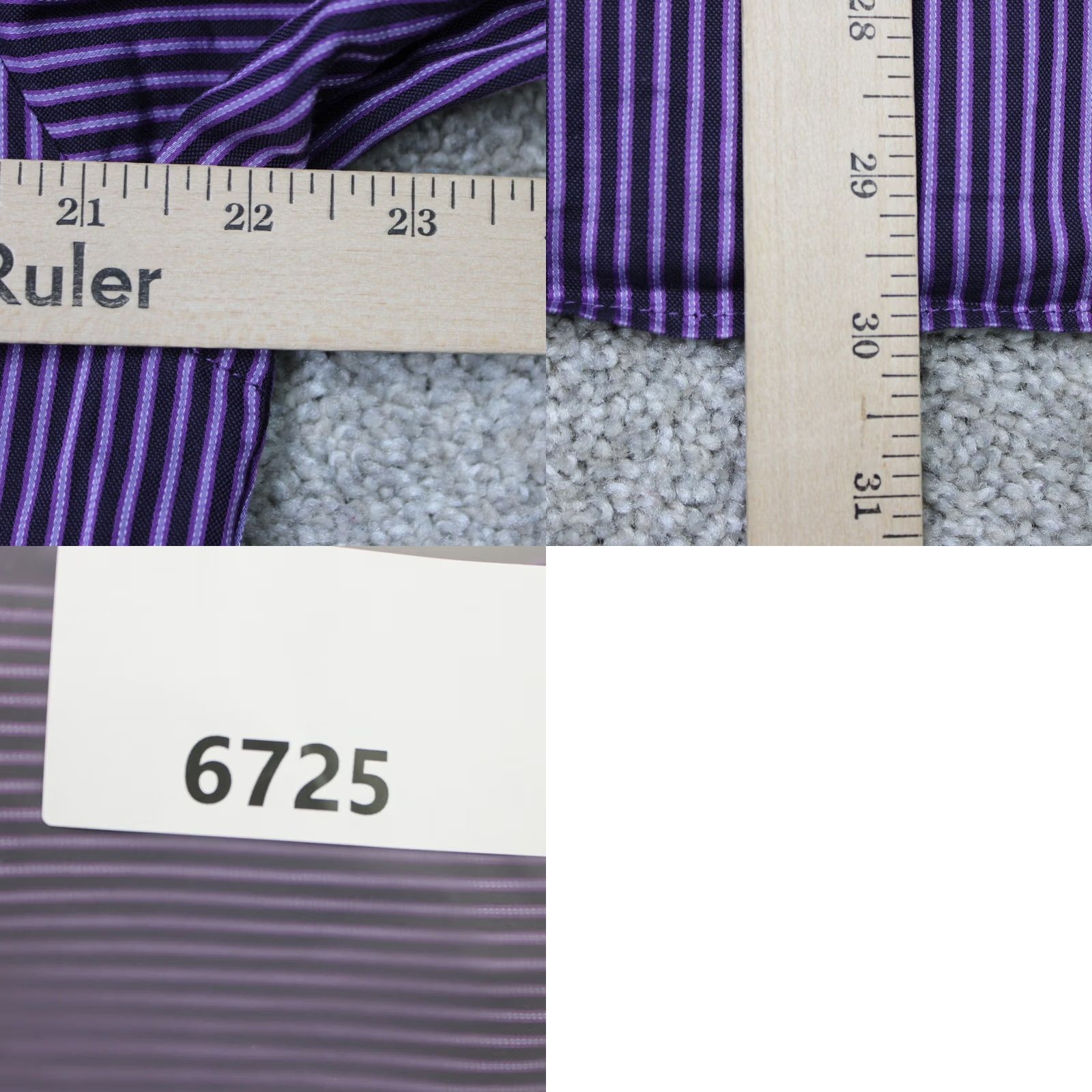 Ted Baker Ted Baker London Shirt Mens 3/ Medium Purple/Blue Button-Up 100% Cotton Striped Long Sleeve Button-Down Casual Business Cap Size US M / EU 48-50 / 2 - 9 Thumbnail