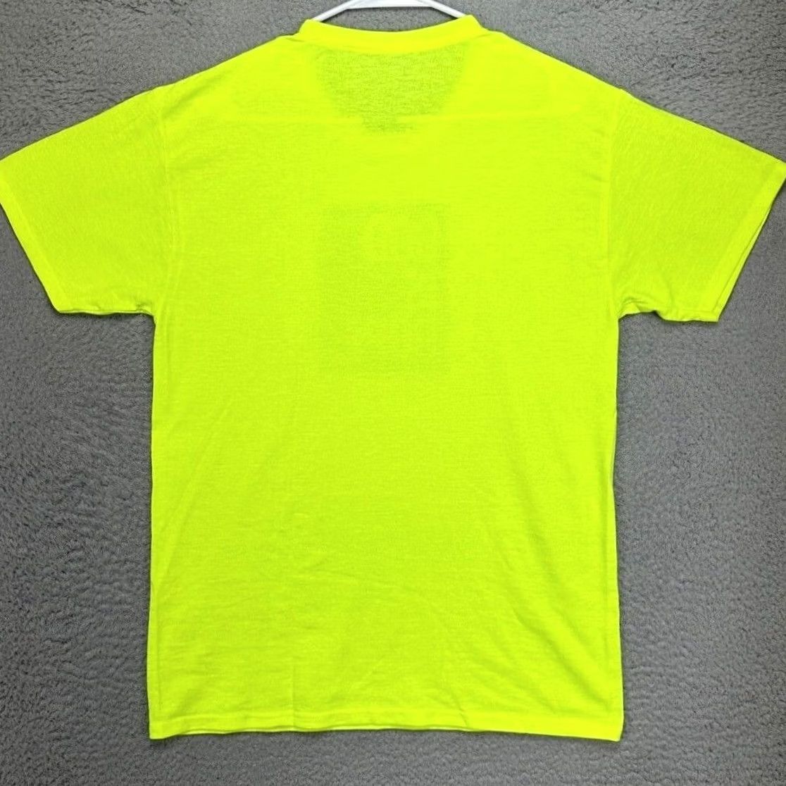 Vintage God Is Dope T-Shirt Mens Medium Neon Green Graphic Print Crew Neck Tee Size US M / EU 48-50 / 2 - 3 Thumbnail