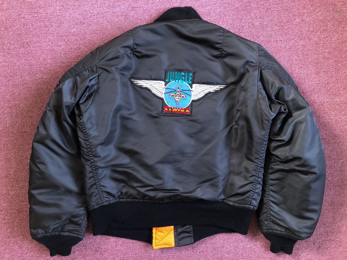 image of Bomber Jacket x Schott 90’S Vintage Schott Bros Nyc Ma-1 Jacket Jungle Strike Sega in Black (Size S