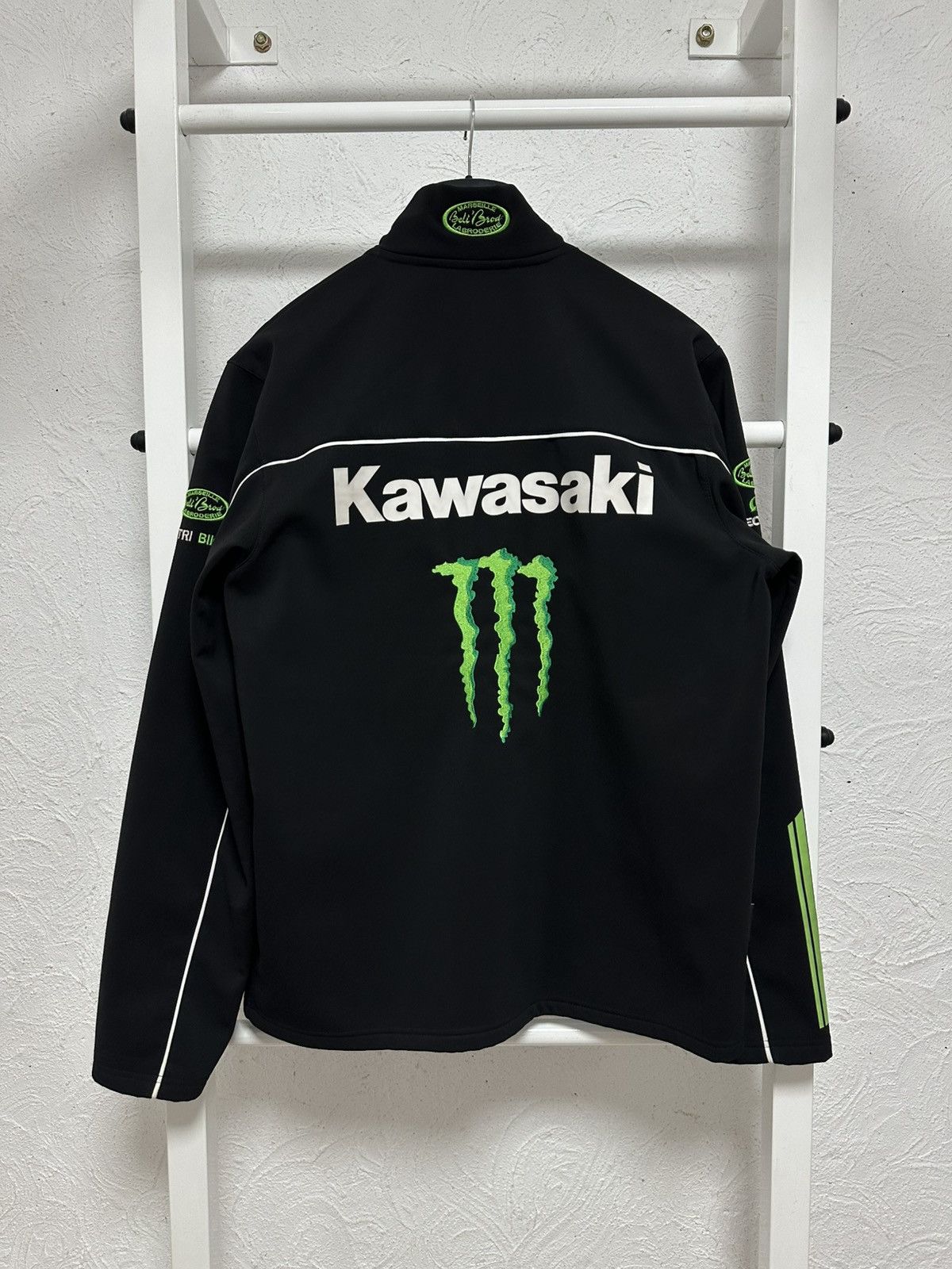 Vintage Kawasaki Moto Monster Energy Softshell Jacket L Size Size US L / EU 52-54 / 3 - 3 Thumbnail