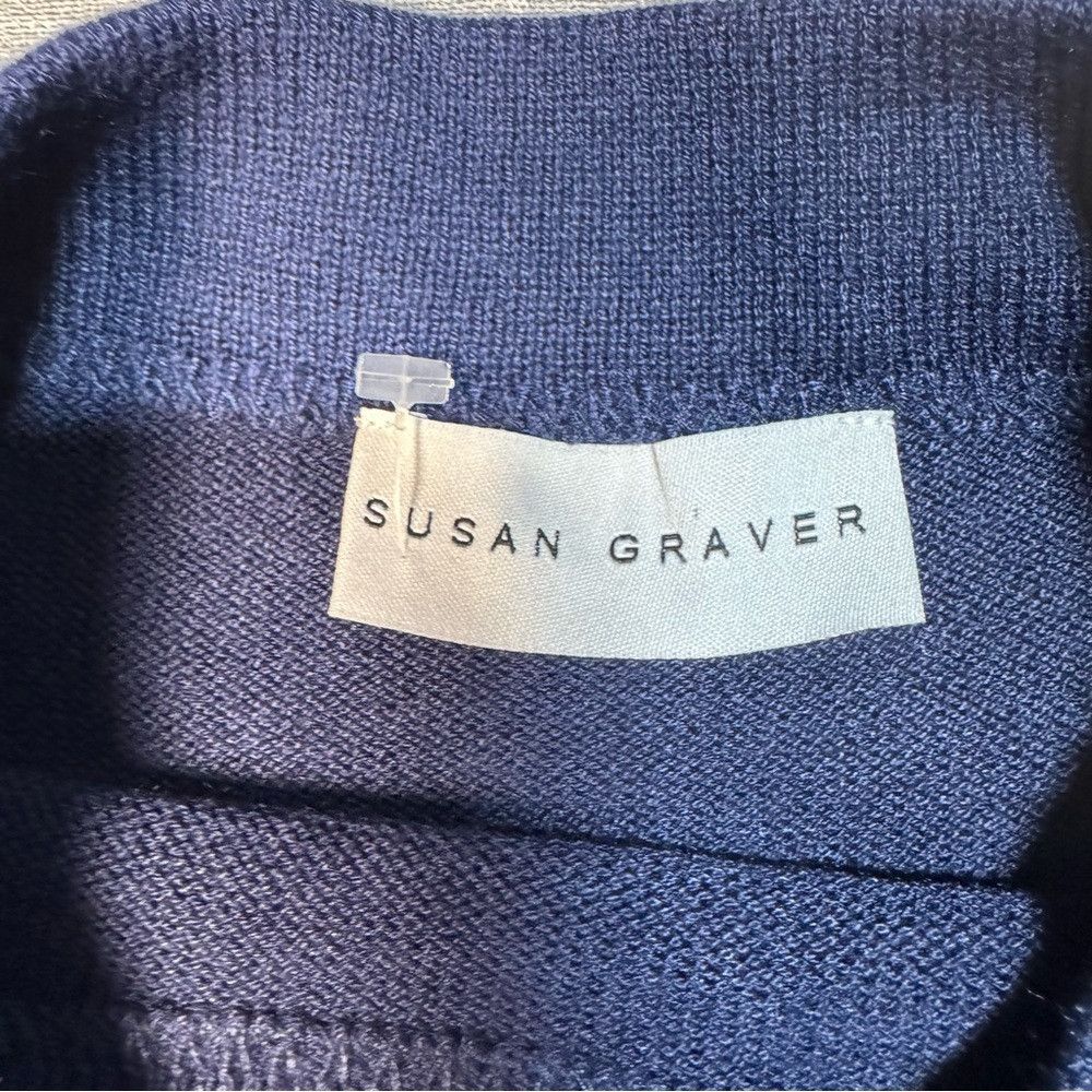 Other Susan Graver High Neck Houndstooth Blue Sweater Size S Size S / US 4 / IT 40 - 6 Thumbnail