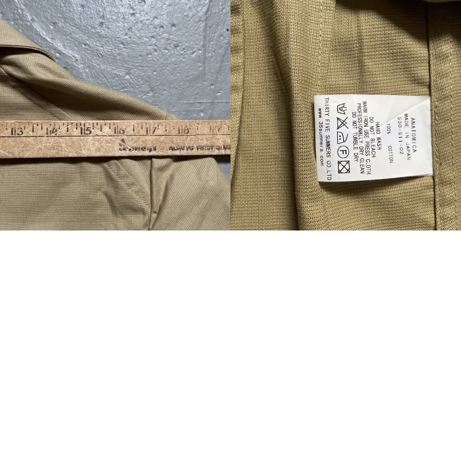 ANATOMICA Anatomica Paris Cotton Sports Blazer Coat Unisex Adults Beige 48 Japan Size Regular Vintageヘルーム Size 48R - 9 Thumbnail