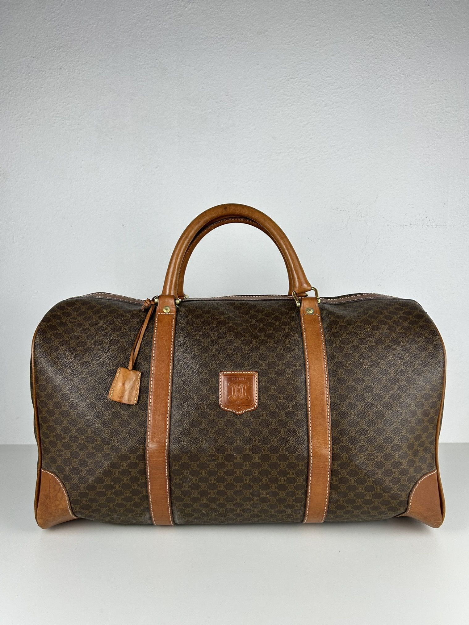 Celine Vintage 90s Celine macadam monogram boston bag Size ONE SIZE - 1 Thumbnail