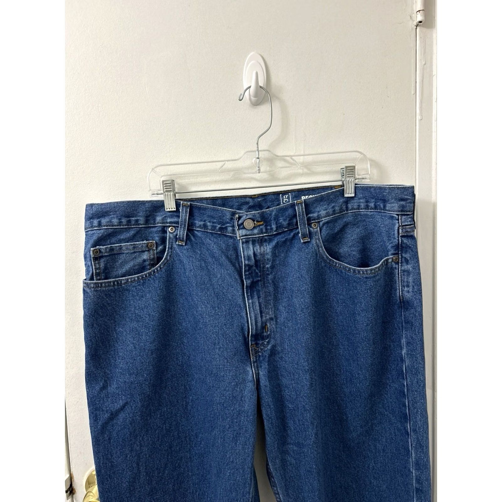 George George Jeans Mens 40x32 Blue Regular Fit Denim Pants Straight Leg 5-Pocket Zipper Button INSEAM 32 YKK Size US 40 / EU 56 - 7 Thumbnail