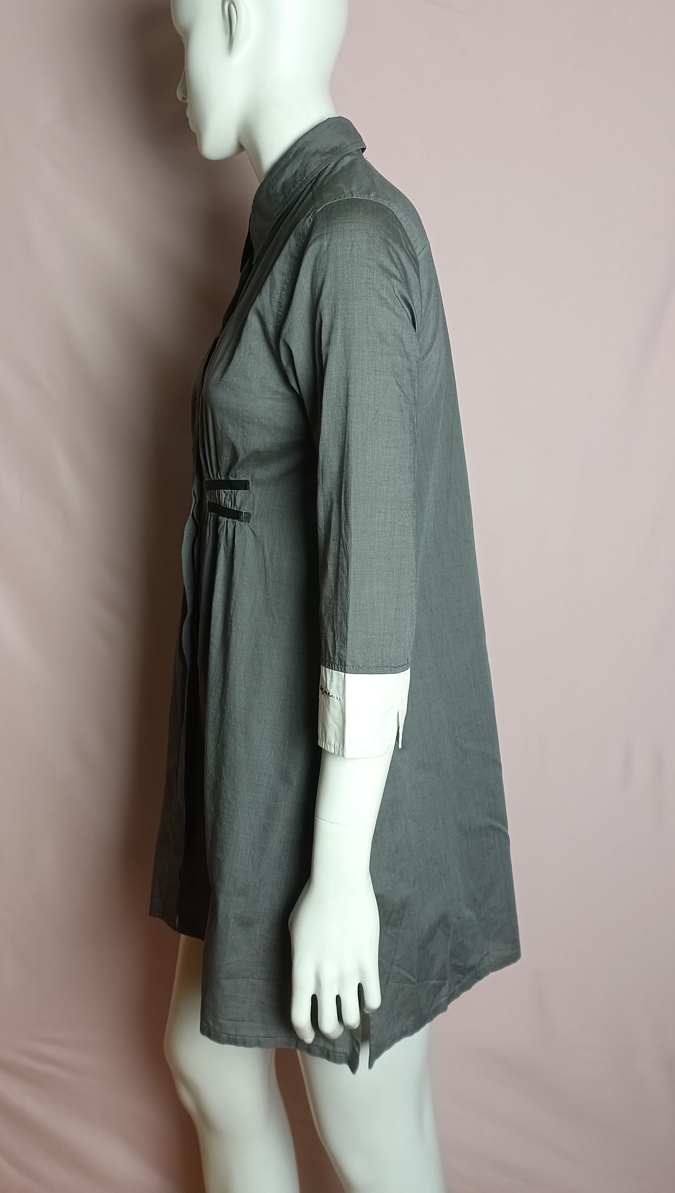 Cop Copine Cop Copine Cotton Grey Tunic Short Dress EU 36 Size XS / US 0-2 / IT 36-38 - 4 Thumbnail