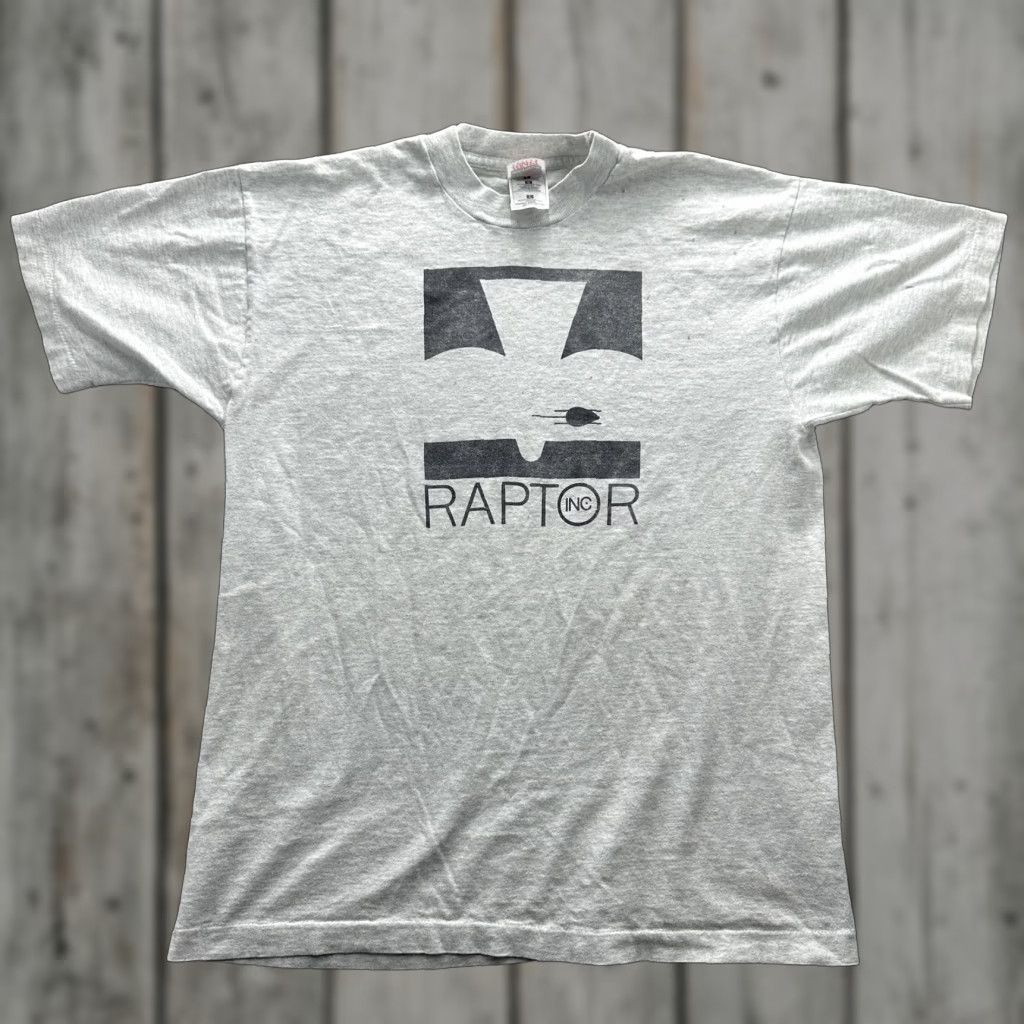 Fruit Of The Loom VINTAGE Raptor Inc Shirt Mens Large Gray Graphic Tee Fruit Of The Loom 90s y2k Size US L / EU 52-54 / 3 - 1 Thumbnail