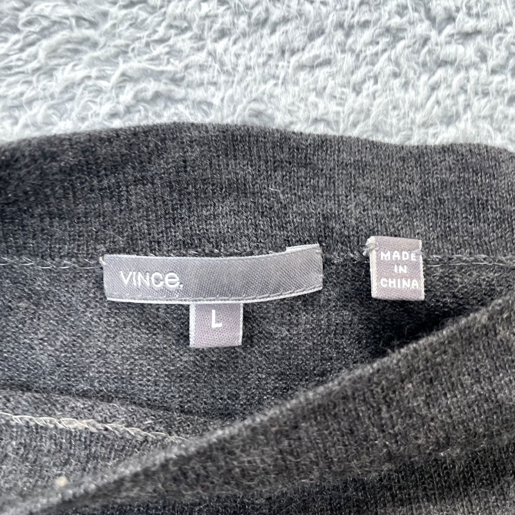 Vince Vince Sweater Womens Large Gray Metallic Striped Cashmere Tight Knit Ribbed Warm Size L / US 10 / IT 46 - 3 Thumbnail