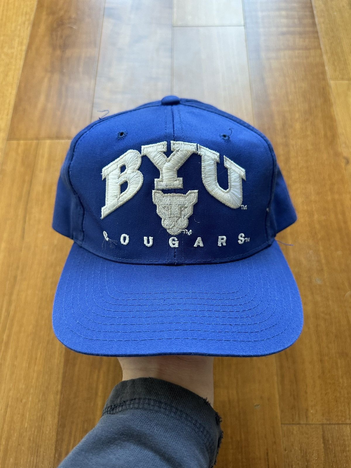 Vintage Vintage 90s BYU Cougars Drew Pearson SnapBack Hat OSFA Size ONE SIZE - 1 Thumbnail