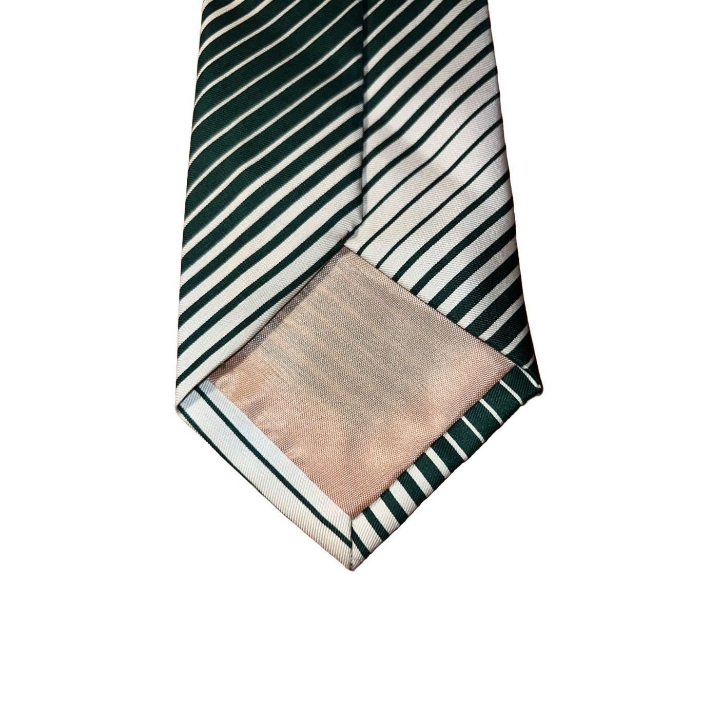 Turnbull & Asser Turnbull & Asser Racing Green & Off White 100% Handmade Neck Size ONE SIZE - 5 Thumbnail