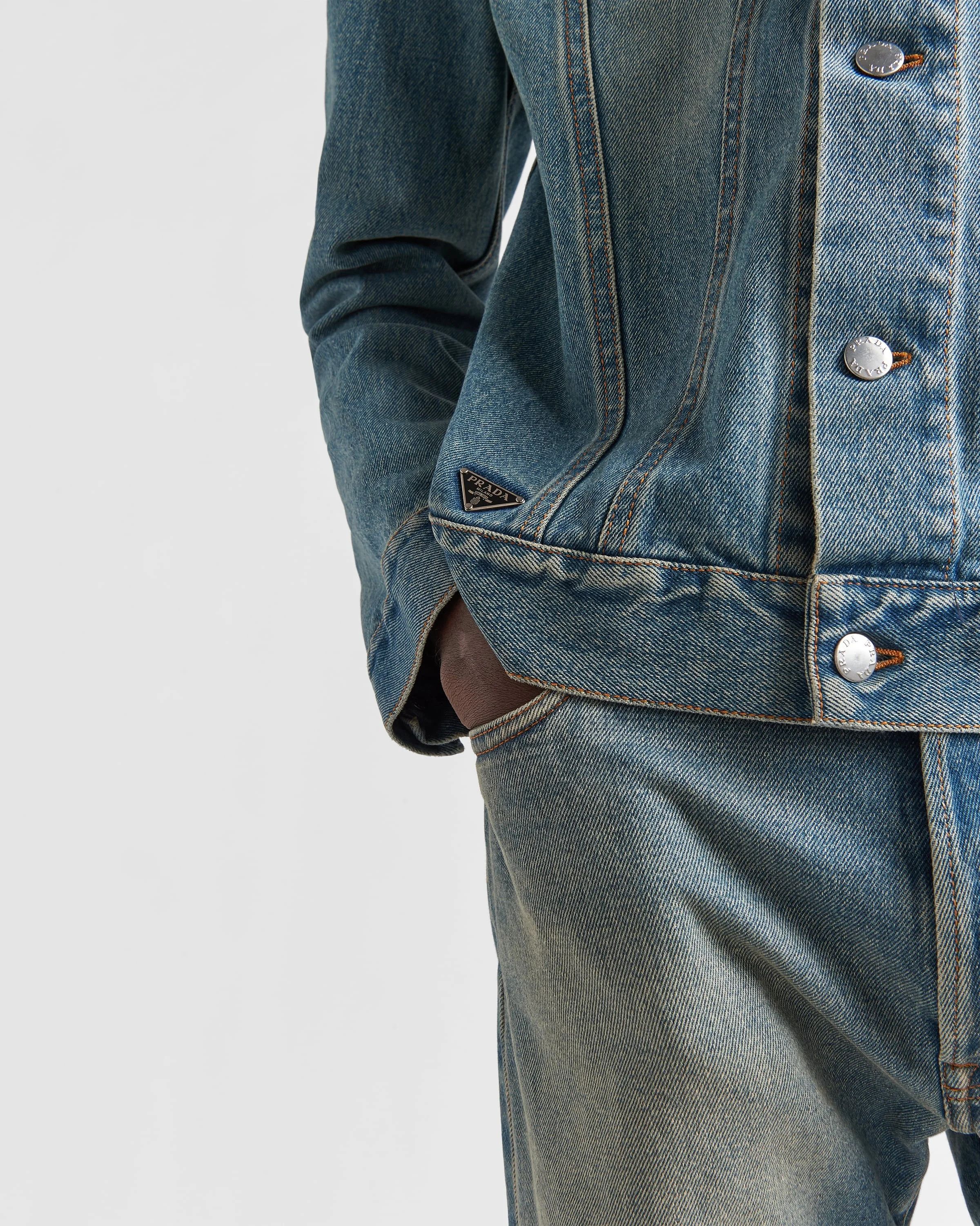 Prada o1mt1gz0226 Denim Blouson Jacket in Light Blue Size US XL / EU 56 / 4 - 3 Thumbnail