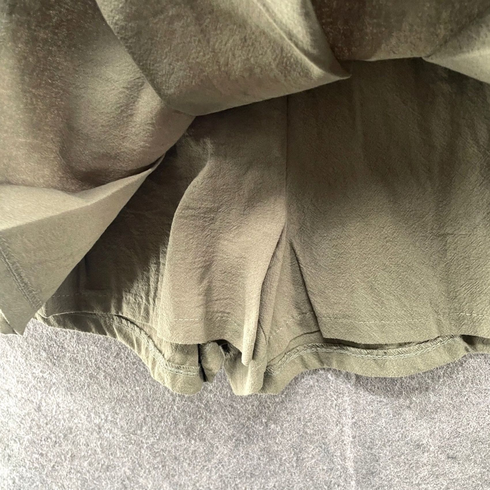Vintage KIRI ous Los Angeles Pleated Cargo Mini Skort Womens XS Army Green Lightweight Size ONE SIZE - 3 Thumbnail