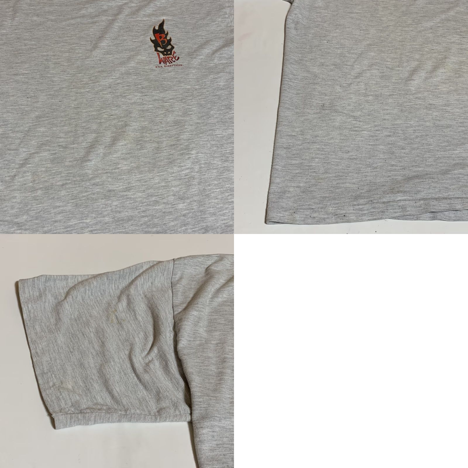 Vintage VINTAGE B Ware Risk Everything Not For The Weak Gray Graphic T-shirt Sz L Size US L / EU 52-54 / 3 - 8 Thumbnail
