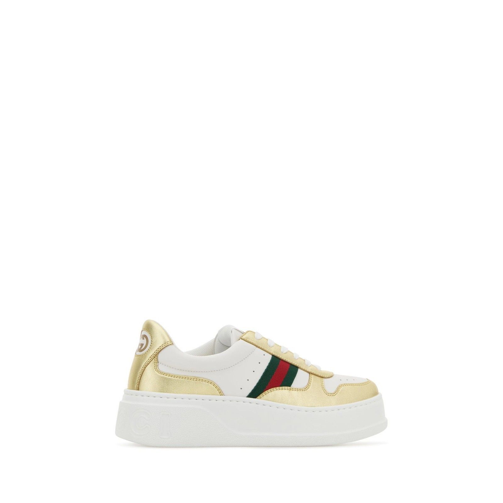 Gucci Gucci Two Tone Gold White Leather Sneakers New & Authentic ( Size US 9 / IT 39 - 3 Thumbnail
