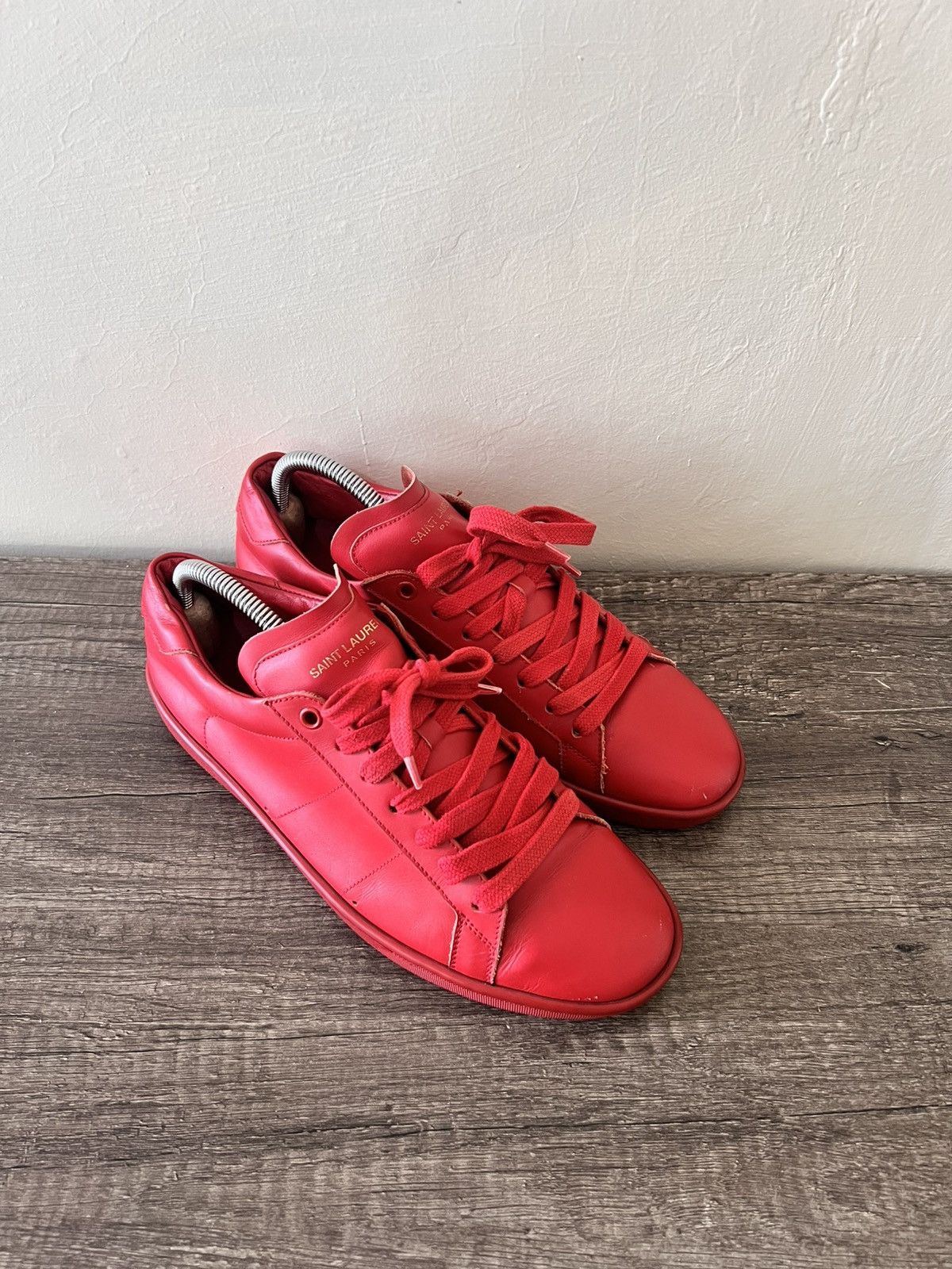 SAINT LAURENT PARIS SL/01 RED COURT LOW SNEAKERS