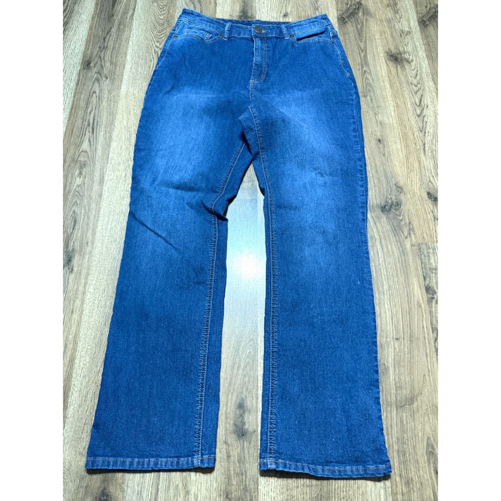 Vintage Christopher & Banks Jeans Womens 8 Short Blue Denim Straight Leg Jeans Ladies Regular 5-Pocket Zip Machine Washable Vintage No Size 30" / US 8 / IT 44 - 2 Thumbnail