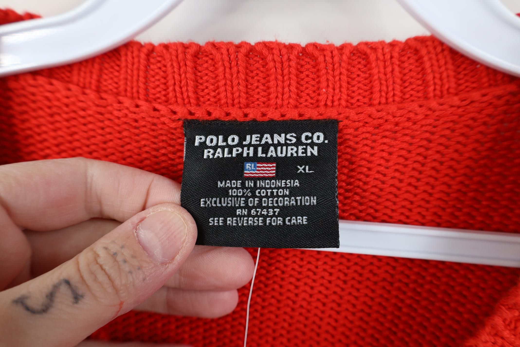 Polo Ralph Lauren Deadstock Vintage 90s Ralph Lauren Cotton Crewneck Sweater Size US XL / EU 56 / 4 - 7 Thumbnail