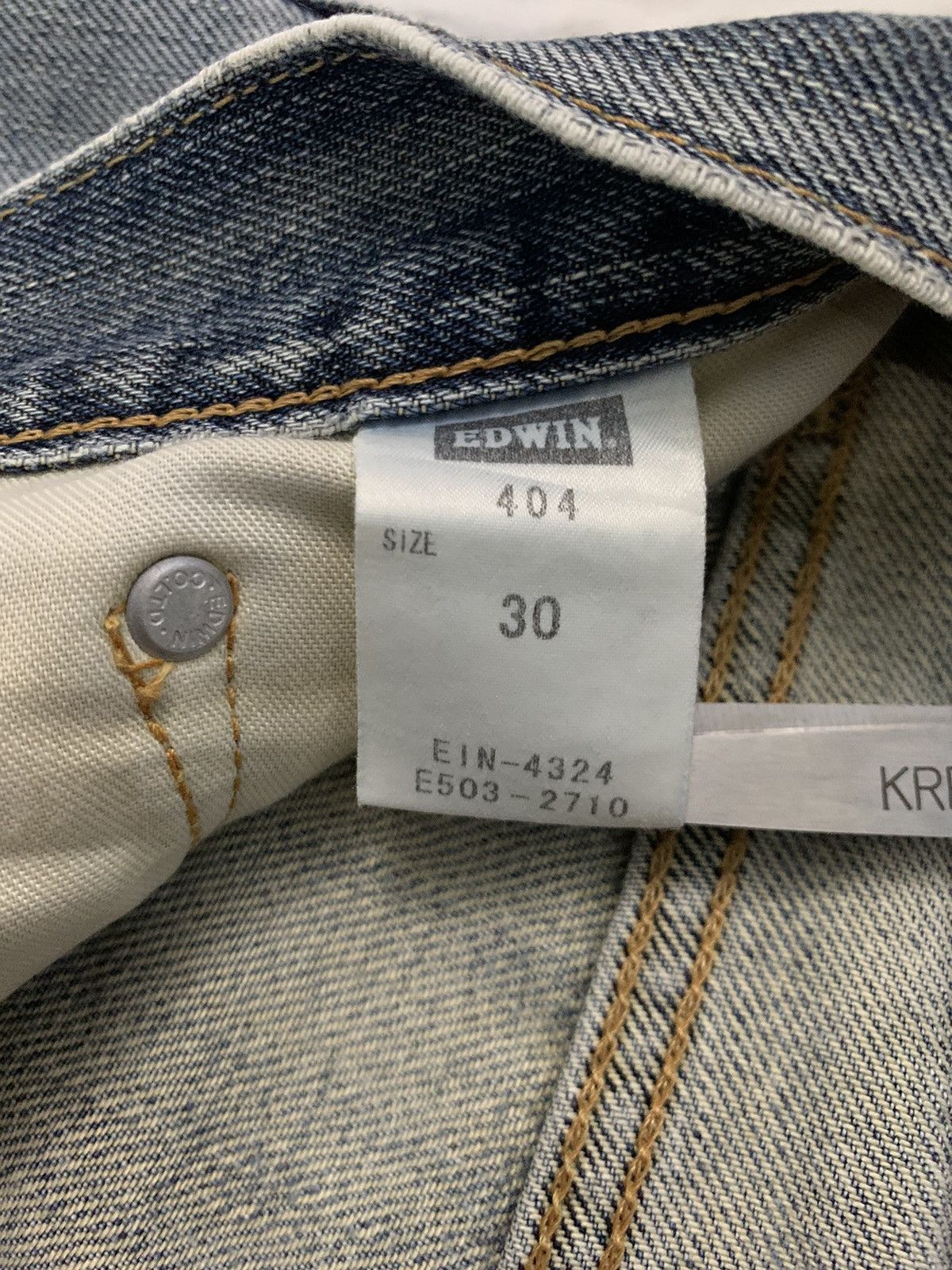 Edwin Vintage Edwin 404 Straight Leg Distressed Grunge Jeans Size US 31 - 15 Thumbnail