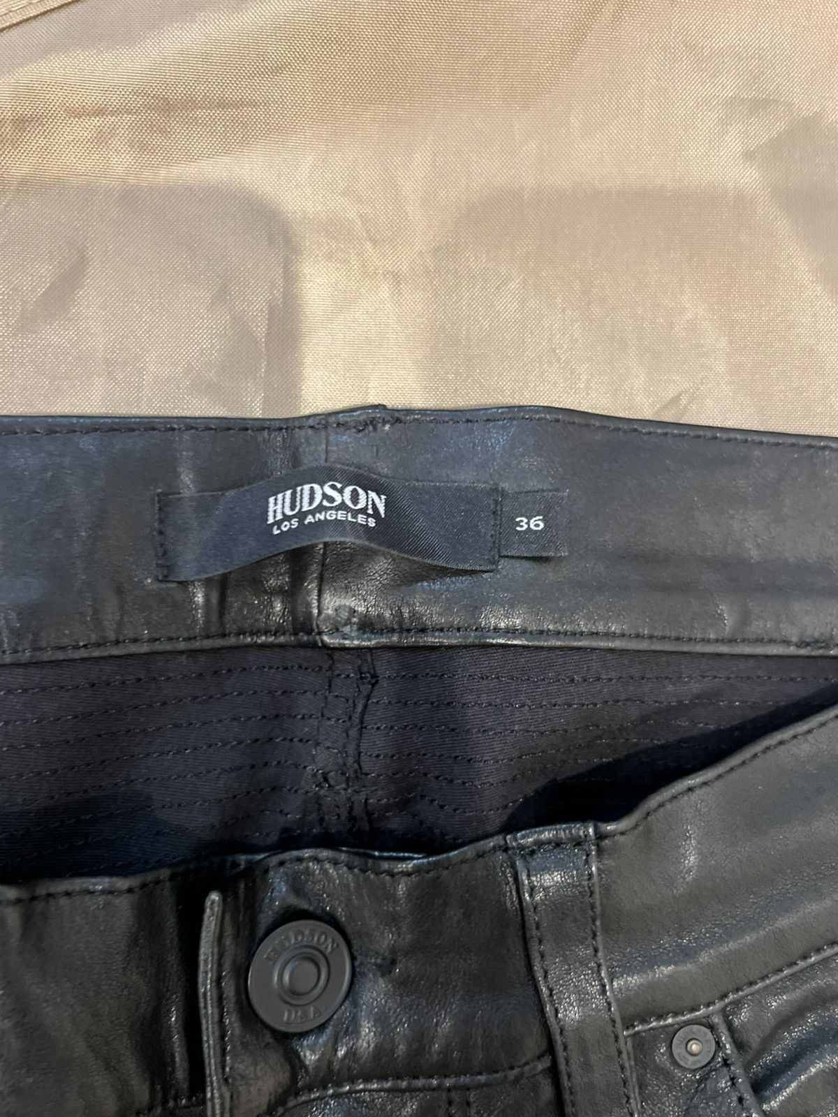 Hudson Hudson Men's The Blinder V2 Skinny Leather Jeans size 36 Size US 36 / EU 52 - 3 Thumbnail