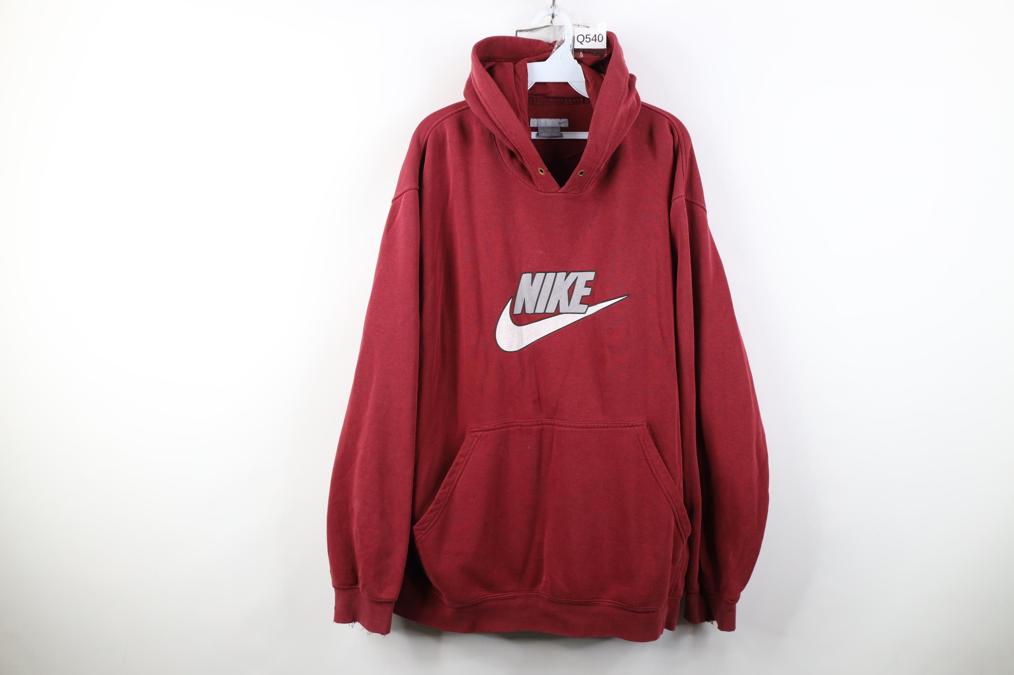Nike Vintage Y2K Nike Travis Scott Center Big Swoosh Hoodie Red Size US XL / EU 56 / 4 - 1 Thumbnail