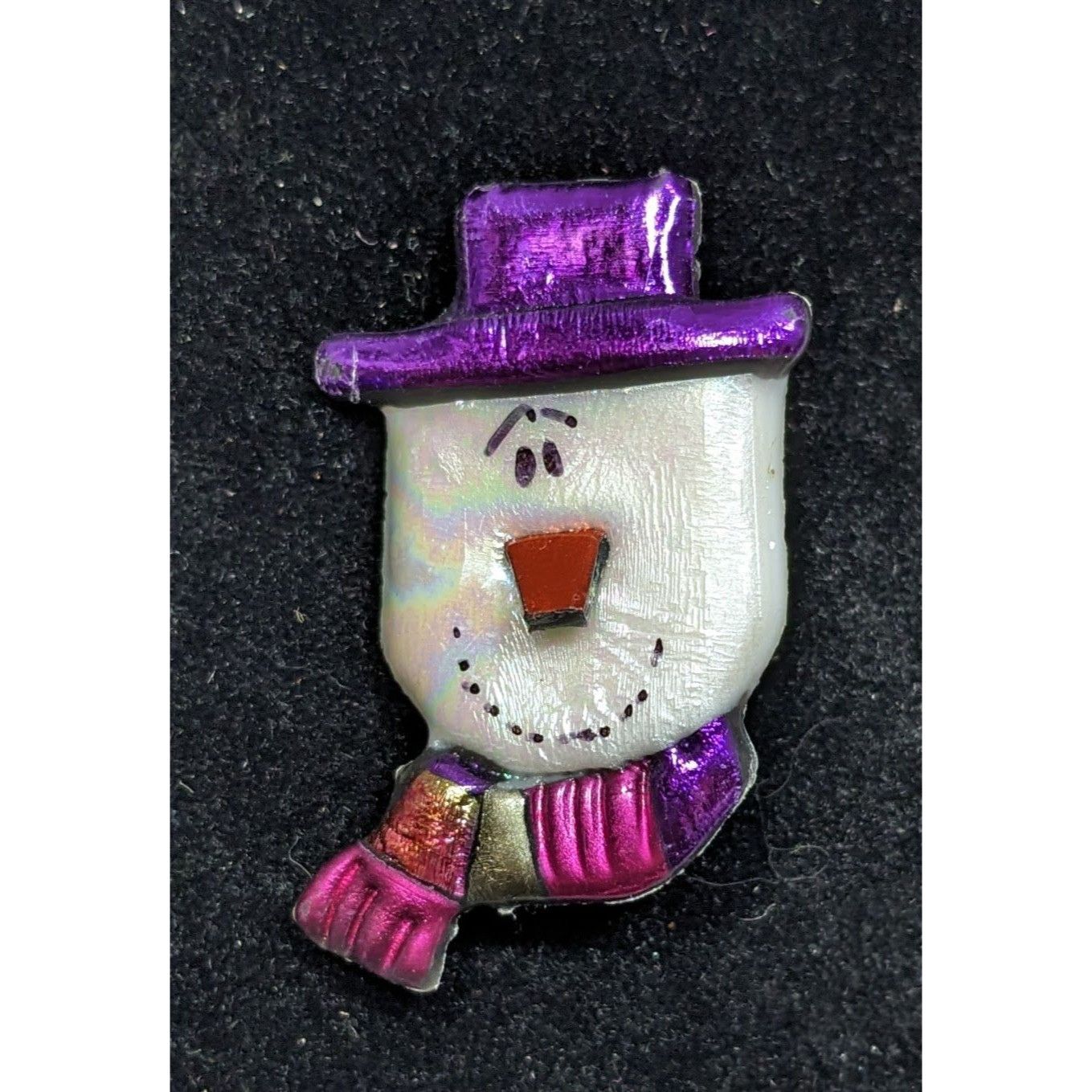 Other Vintage Handmade Metallic Snowman Face Brooch Size ONE SIZE - 4 Thumbnail