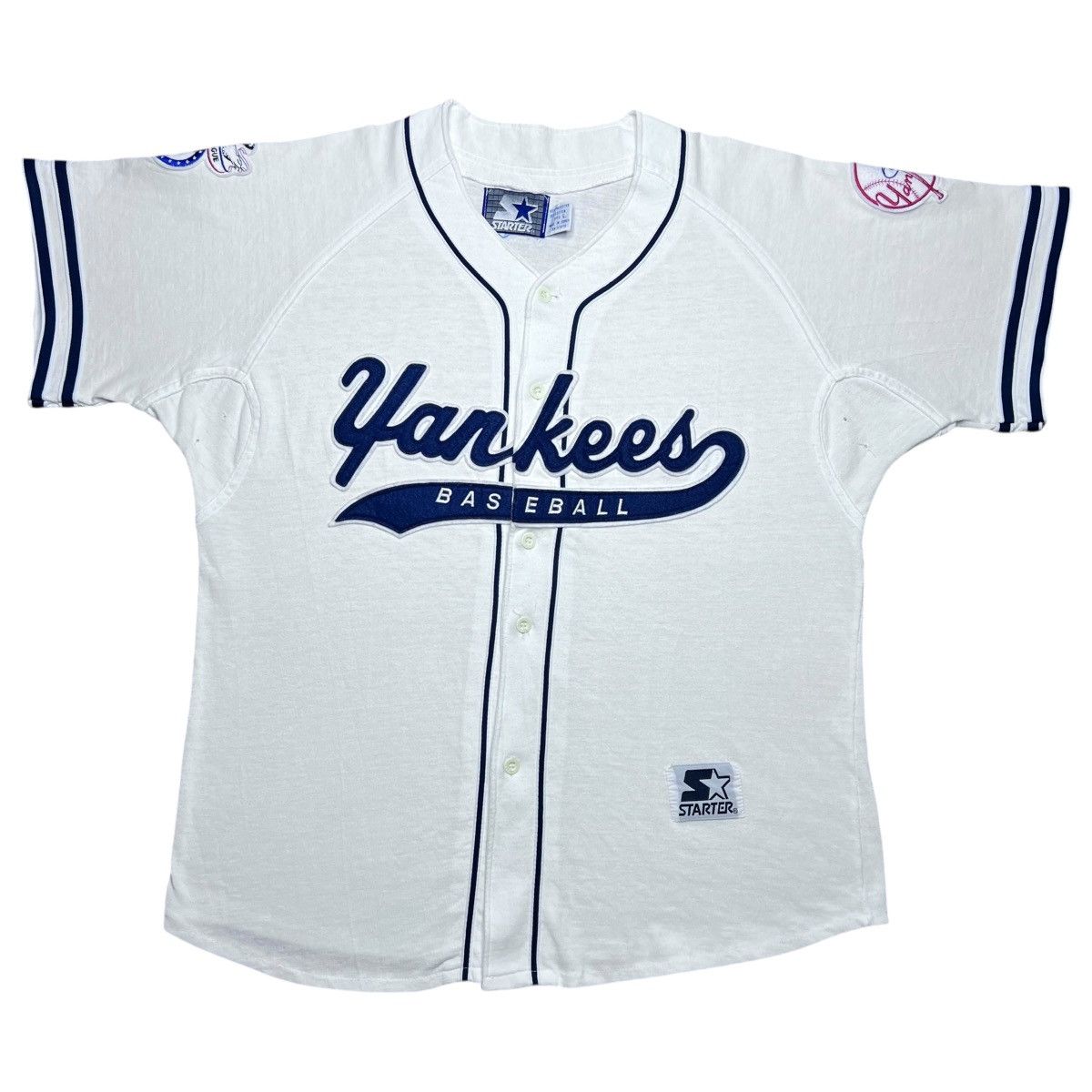 Starter 90s MLB New York Yankees Starter Script Sewn Baseball Jersey Size US XL / EU 56 / 4 - 1 Thumbnail