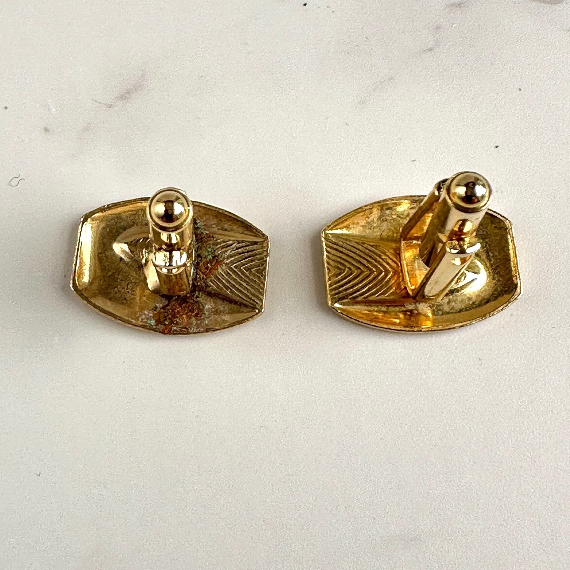 Vintage Vintage 1950s Gold Tone Cufflinks With Atomic Design For Men Size ONE SIZE - 8 Thumbnail