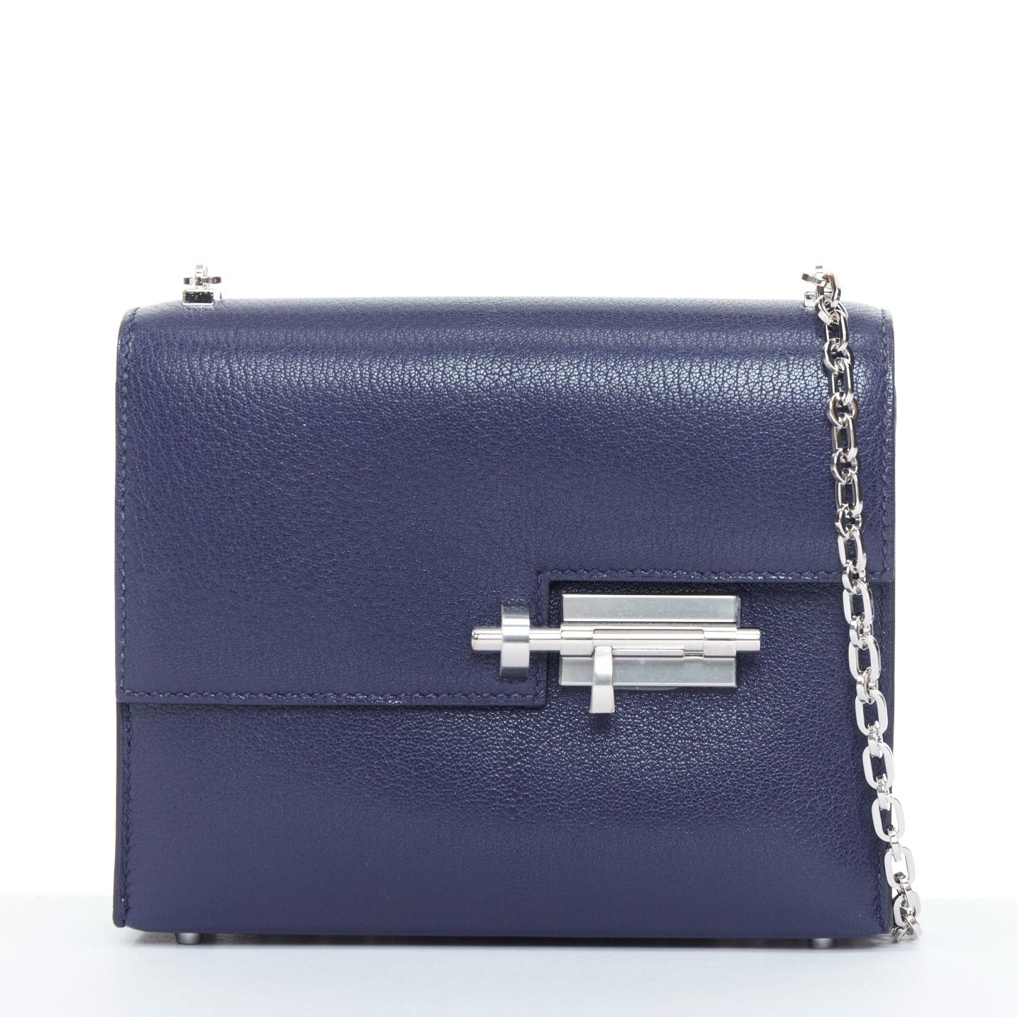 Hermes HERMES Runway Verrou Chaine Mini deep blue chevre leather shoulder handbag bag Size ONE SIZE - 1 Thumbnail