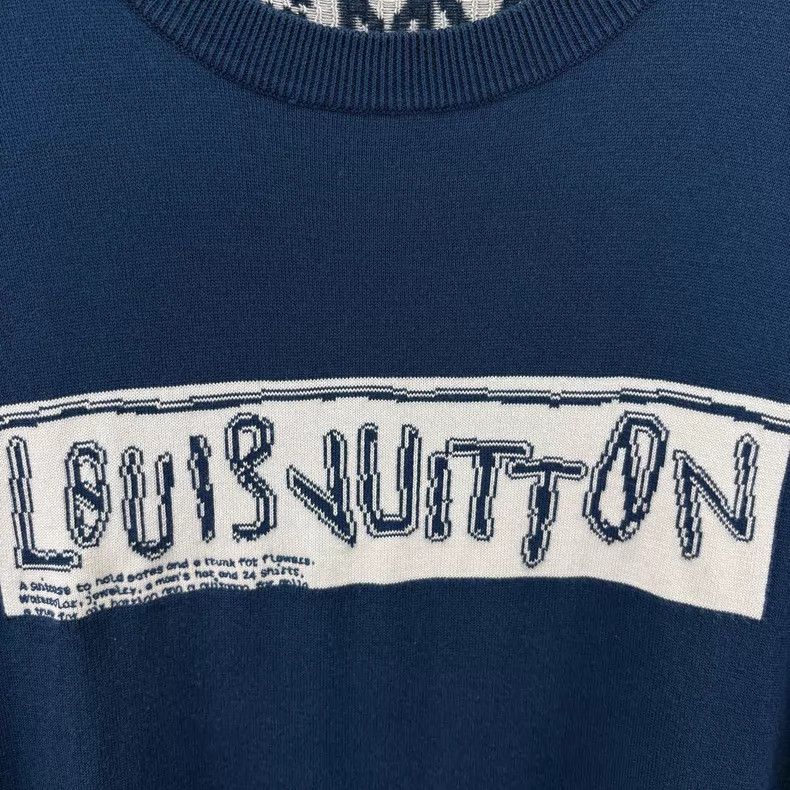 Louis Vuitton Louis Vuitton Blue water drop logo knitted short sleeve Size US XL / EU 56 / 4 - 3 Thumbnail