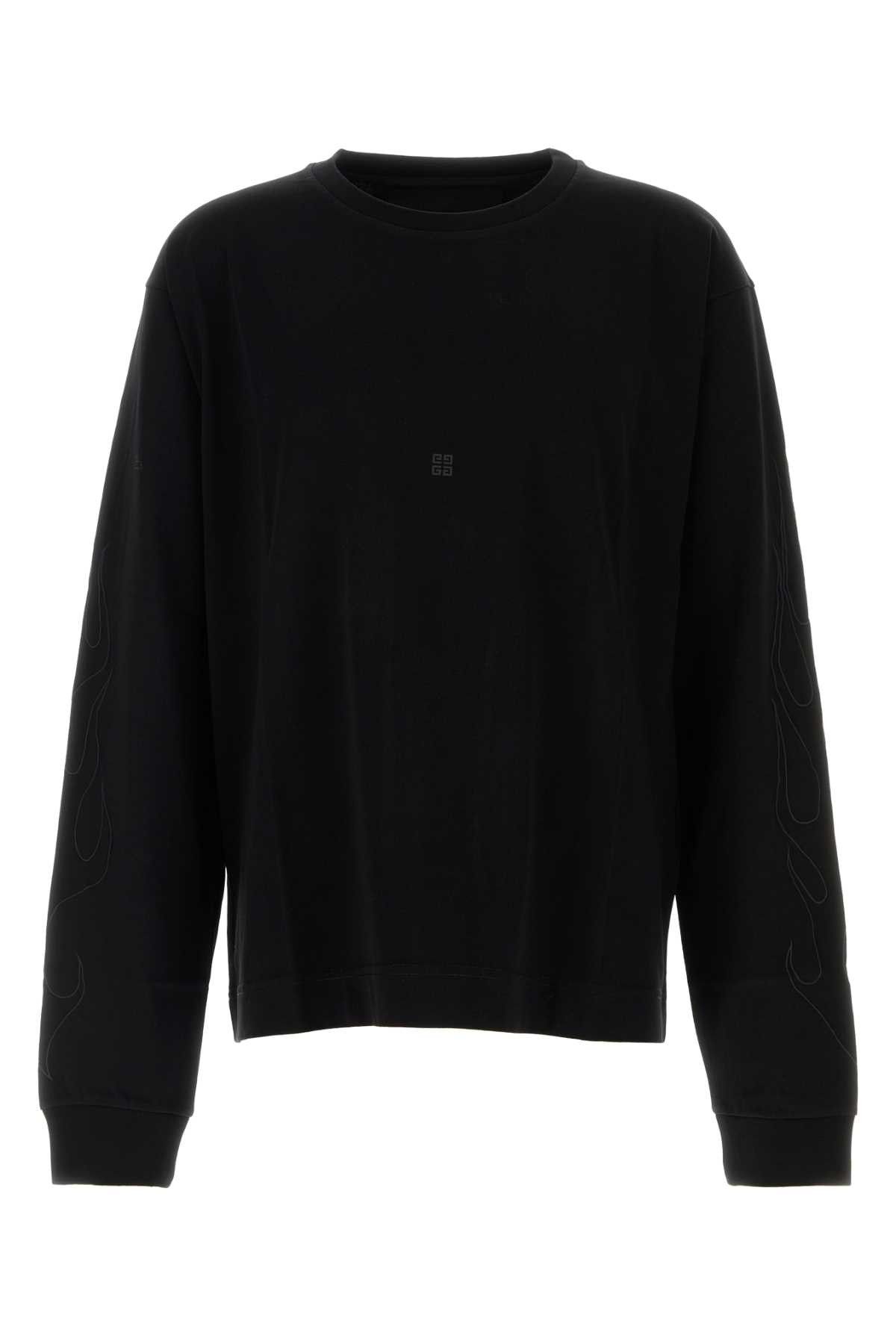 Givenchy Black Cotton T-Shirt Size US L / EU 52-54 / 3 - 1 Thumbnail