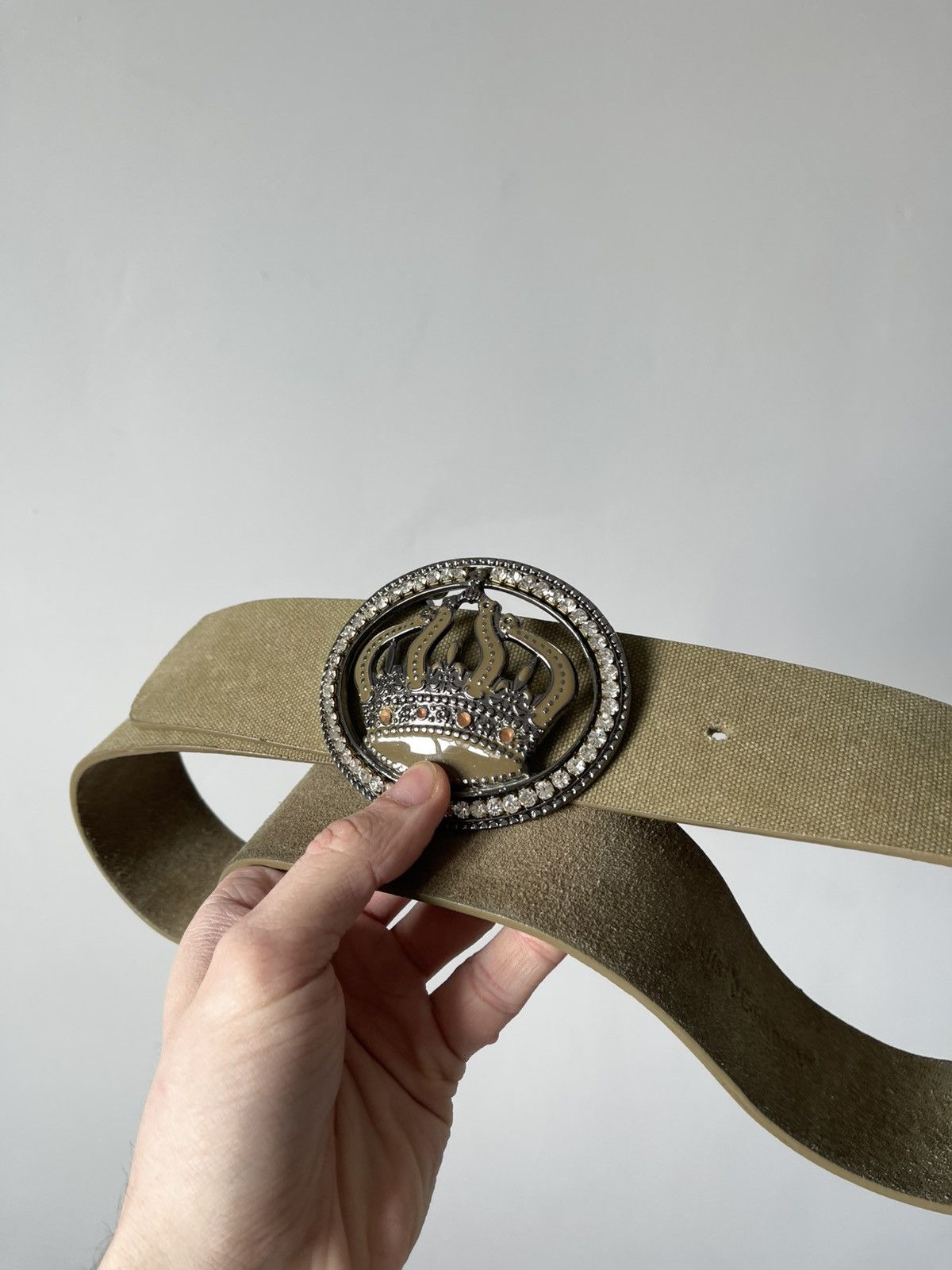 Japanese Brand Vintage 90's Archive Japanese Rhinestones Crown Buckle Belt Size ONE SIZE - 7 Thumbnail