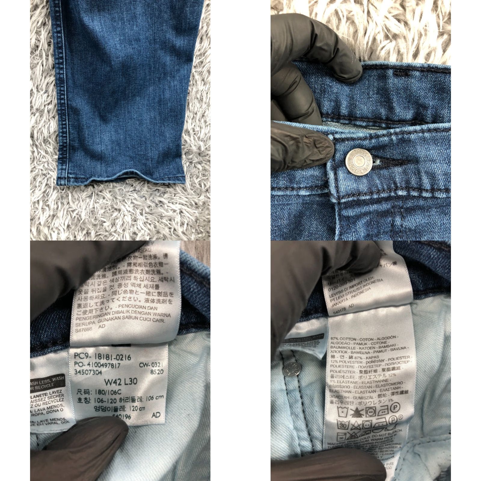 Levi's Levi's 541 Straight Jeans Mens 42x30 Blue Medium Wash Regular Fit Belt Loops 5-Pocket Denim Size US 42 / EU 58 - 8 Thumbnail