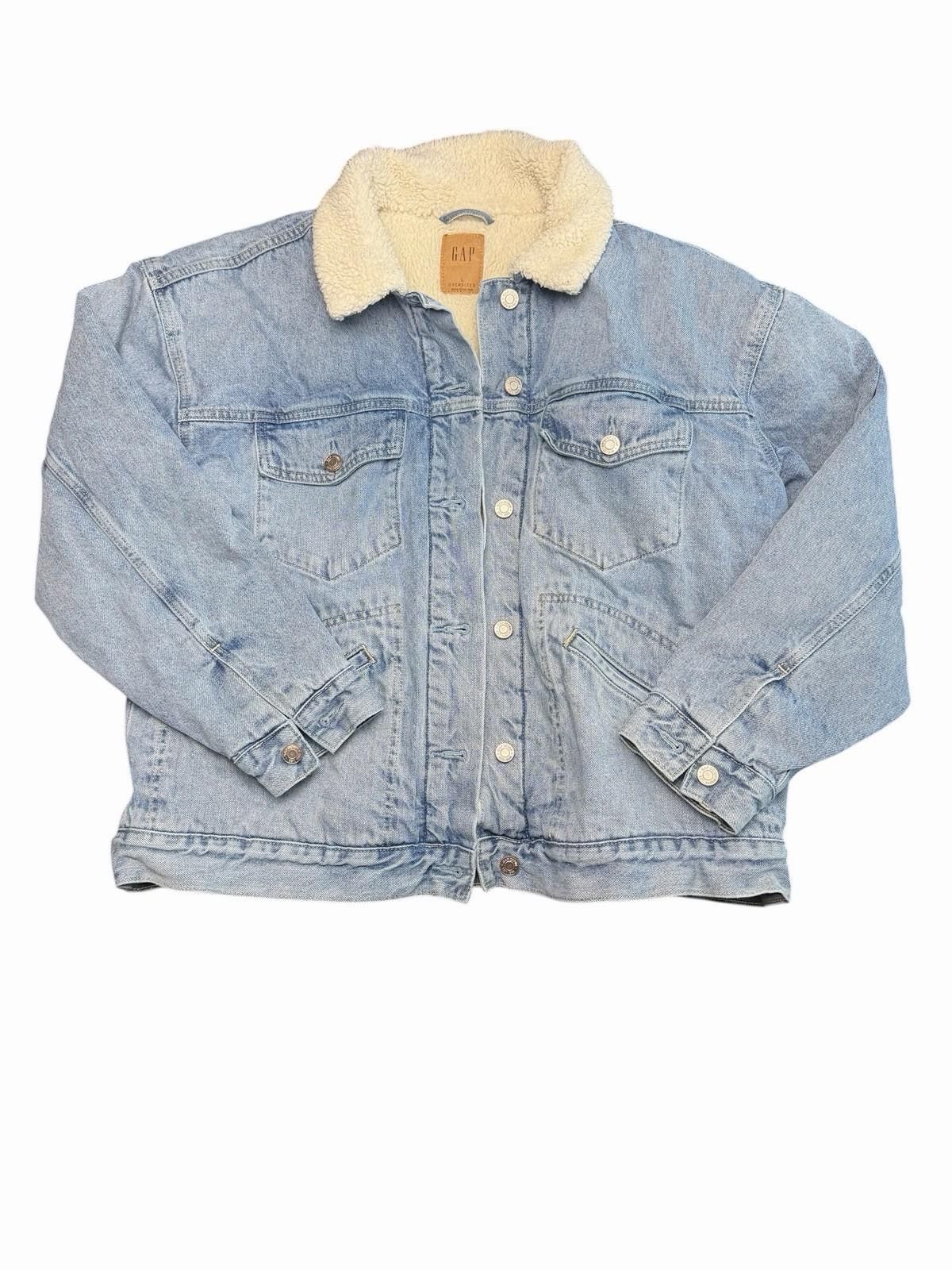 Gap Gap Light wash Denim Jacket Sherpa Fleece Lined Jacket L Size US L / EU 52-54 / 3 - 2 Thumbnail