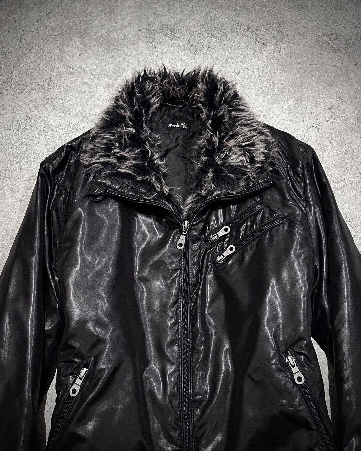 Japanese Brand Vkei Steelo Faux Fur Riders Jacket Kmrii