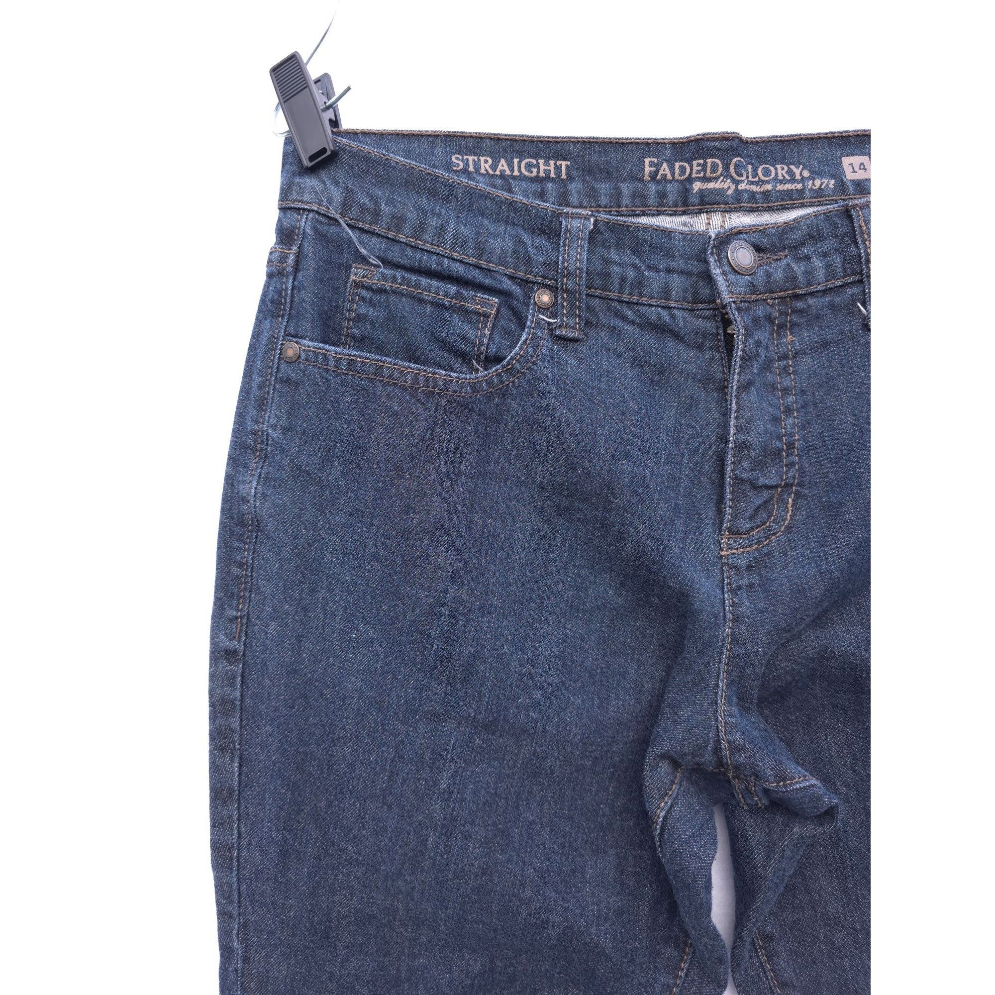 Faded Glory Faded Glory Womens Straight Leg Jeans Size 14 Petite Dark Wa Size 32" / US 10 / IT 46 - 3 Thumbnail