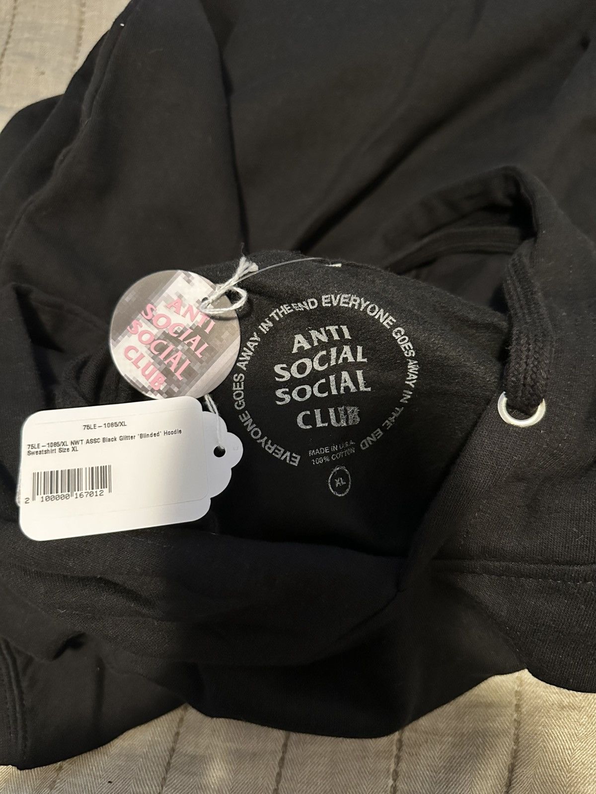 Anti Social Social Club ASSC Glitter Hoodie Size US XL / EU 56 / 4 - 3 Thumbnail