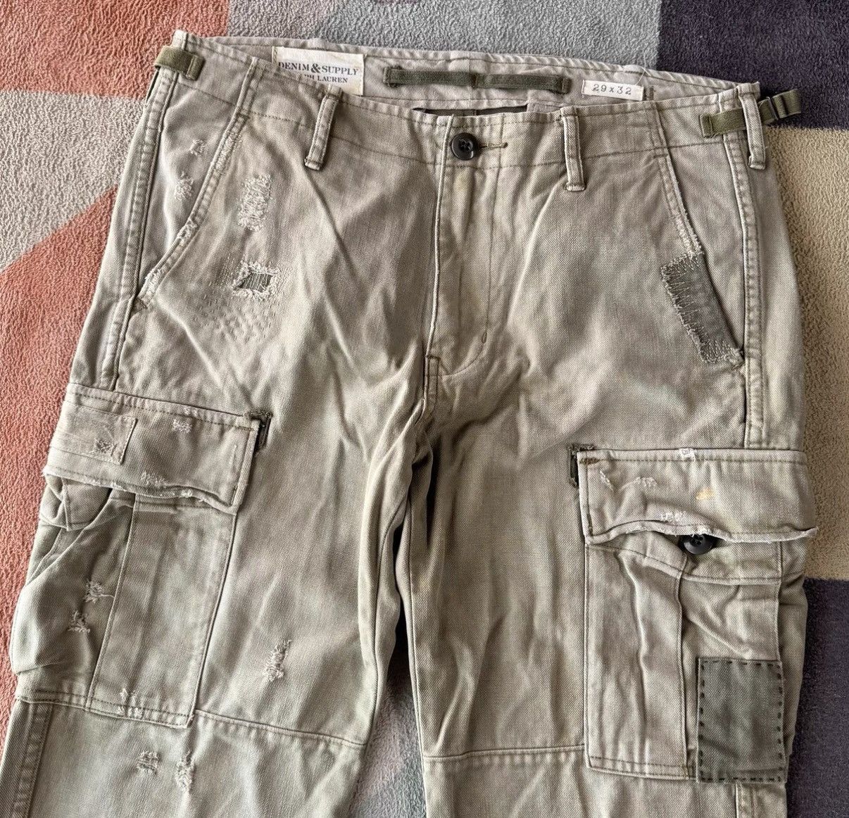 Denim & Supply Ralph Lauren Denim Supply Ralph Lauren RL Sashiko Patch Cargo Pants K22 Size US 29 - 3 Thumbnail