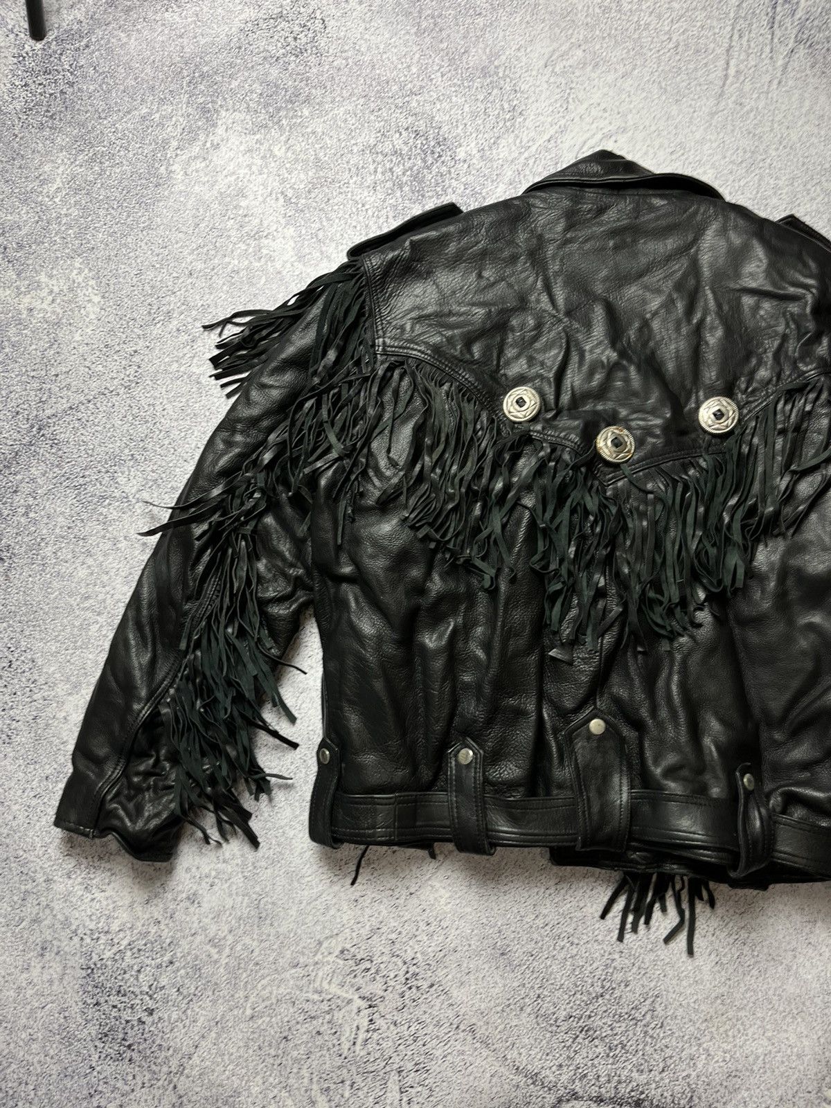 Vintage Vintage Avant Garde Y2k Black Leather Jacket Size US L / EU 52-54 / 3 - 22 Thumbnail