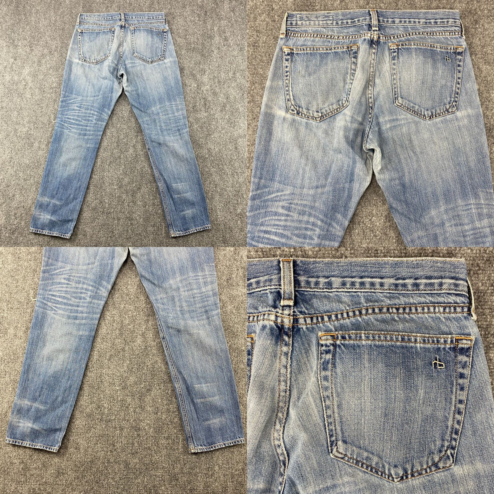 Rag & Bone Rag & Bone Boyfriend Jeans Womens 25 Blue Distressed Denim Regular Rise 5-Pocket Modern Classic Jeans Womens Size 42" / US 20 - 8 Thumbnail