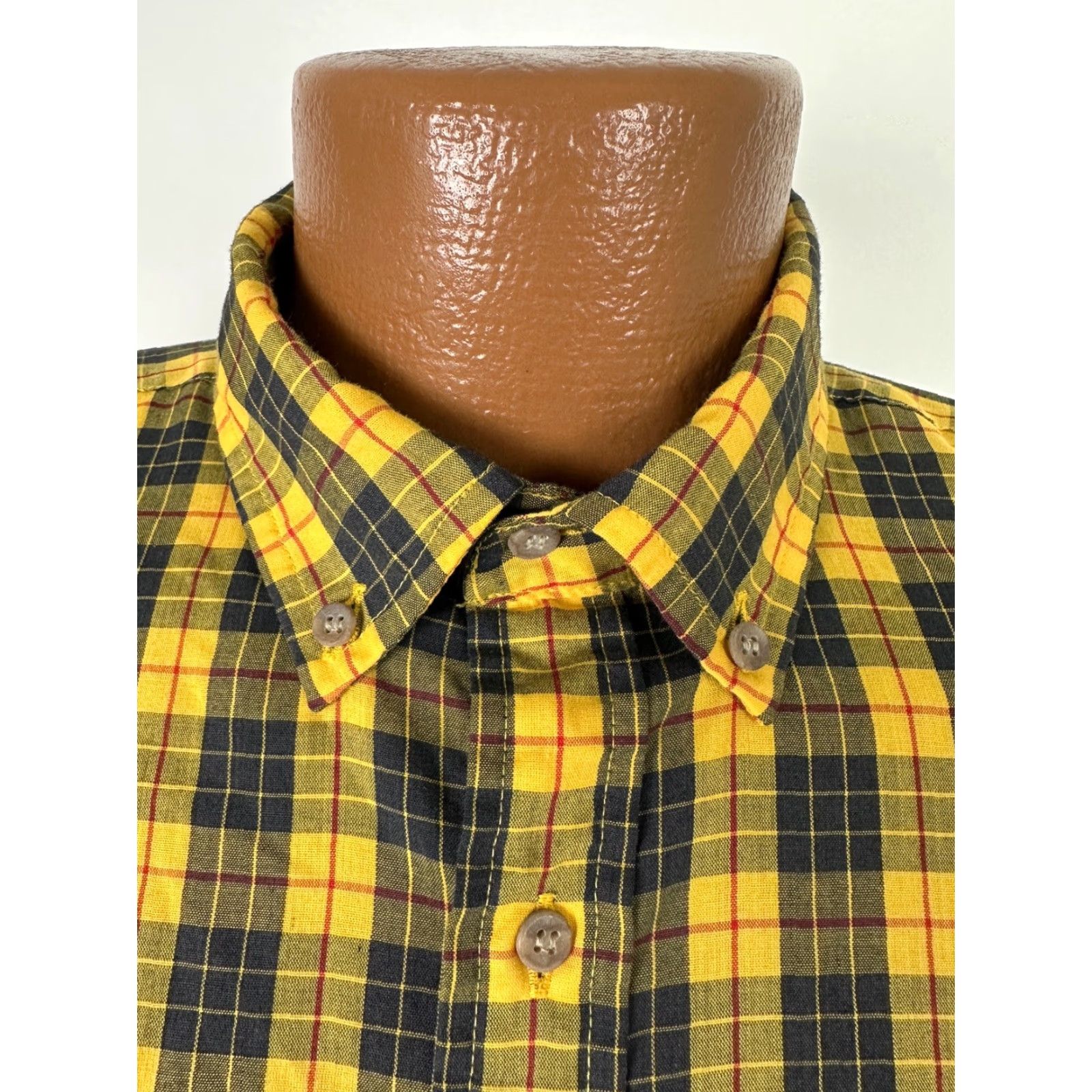 Gap VINTAGE Gap Shirt Men Large Plaid Yellow 80s Button-Up Casual Long Sleeve Cotton Polyester Size US L / EU 52-54 / 3 - 5 Thumbnail