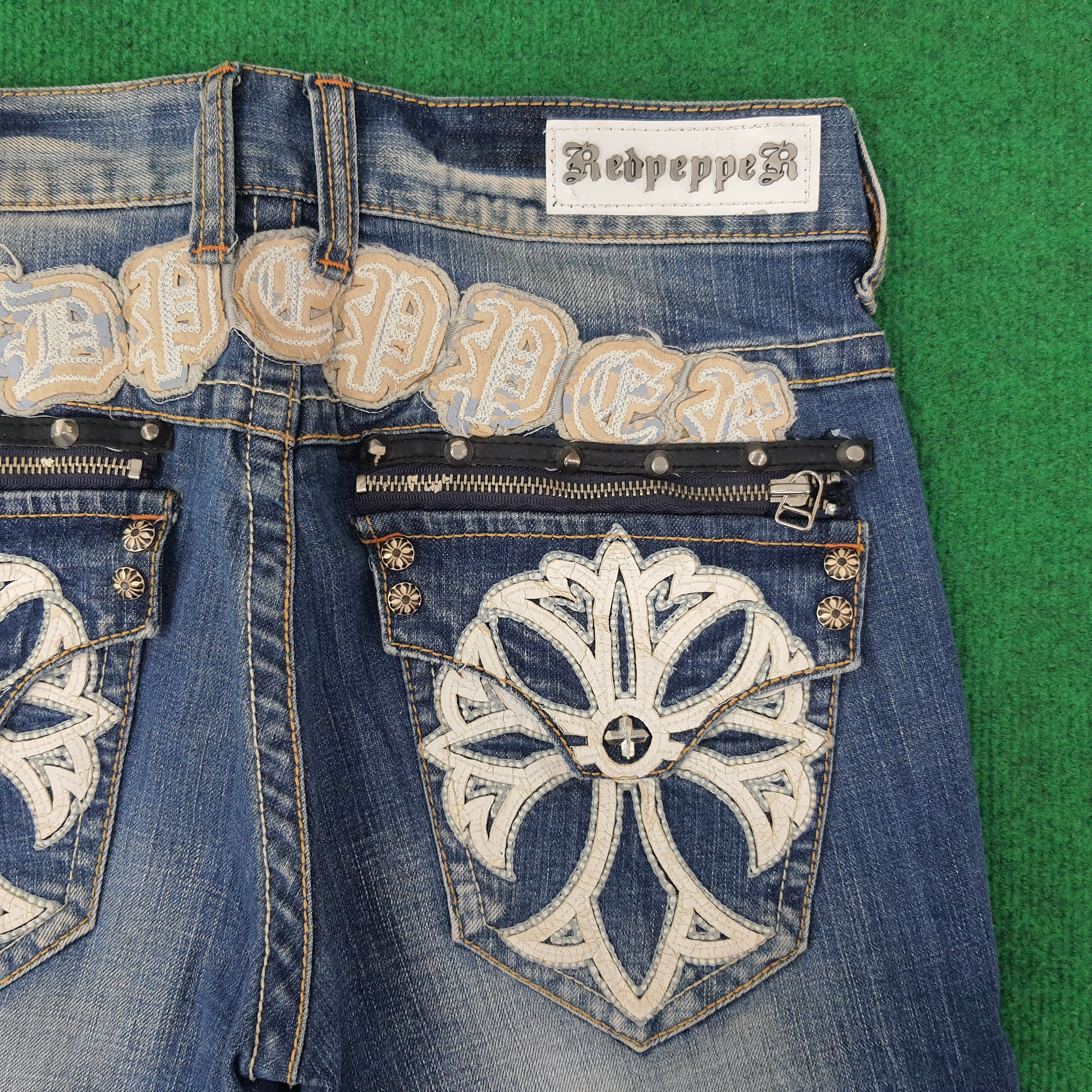 Japanese Brand Vintage Red Pepper Japan Denim Y2k Jeans C258N8 Size US 32 / EU 48 - 3 Thumbnail