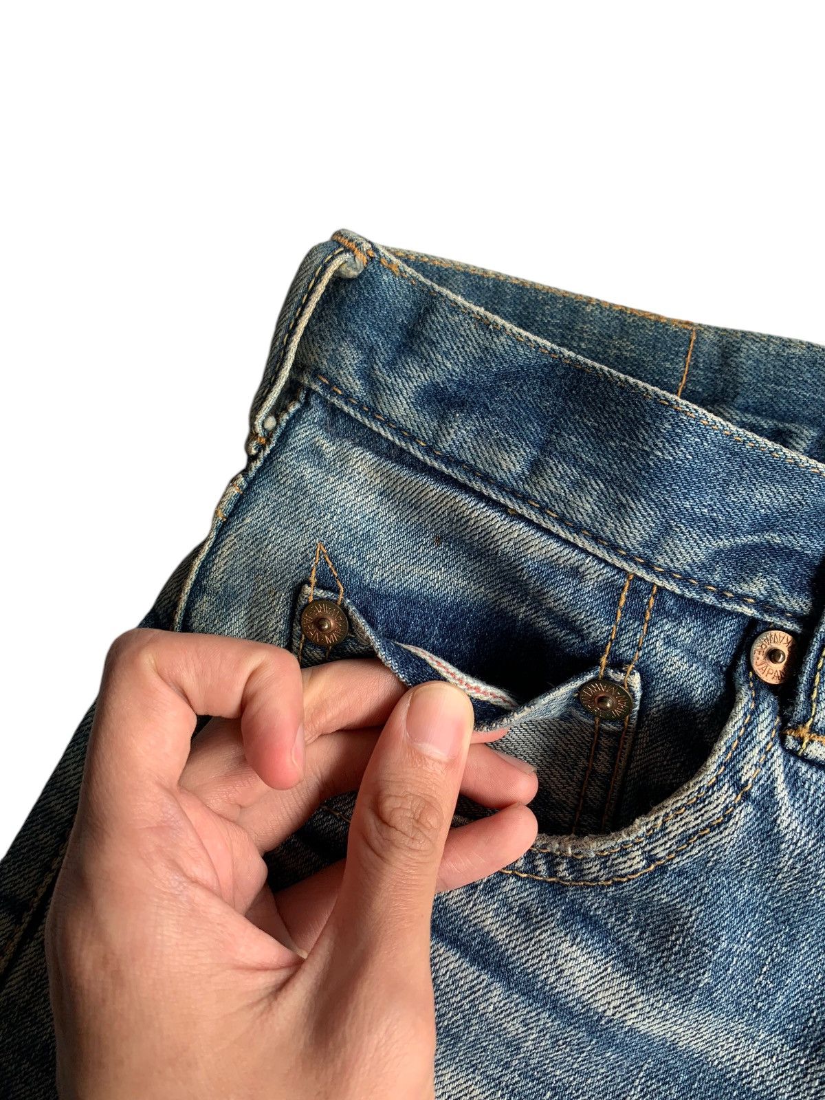 If Six Was Nine × Jean × Markaware MARKAWARE JAPANESE PUNK STYLE SELVEDGE DISTRESSED DENIM☠️☠️ Size US 30 / EU 46 - 12 Thumbnail