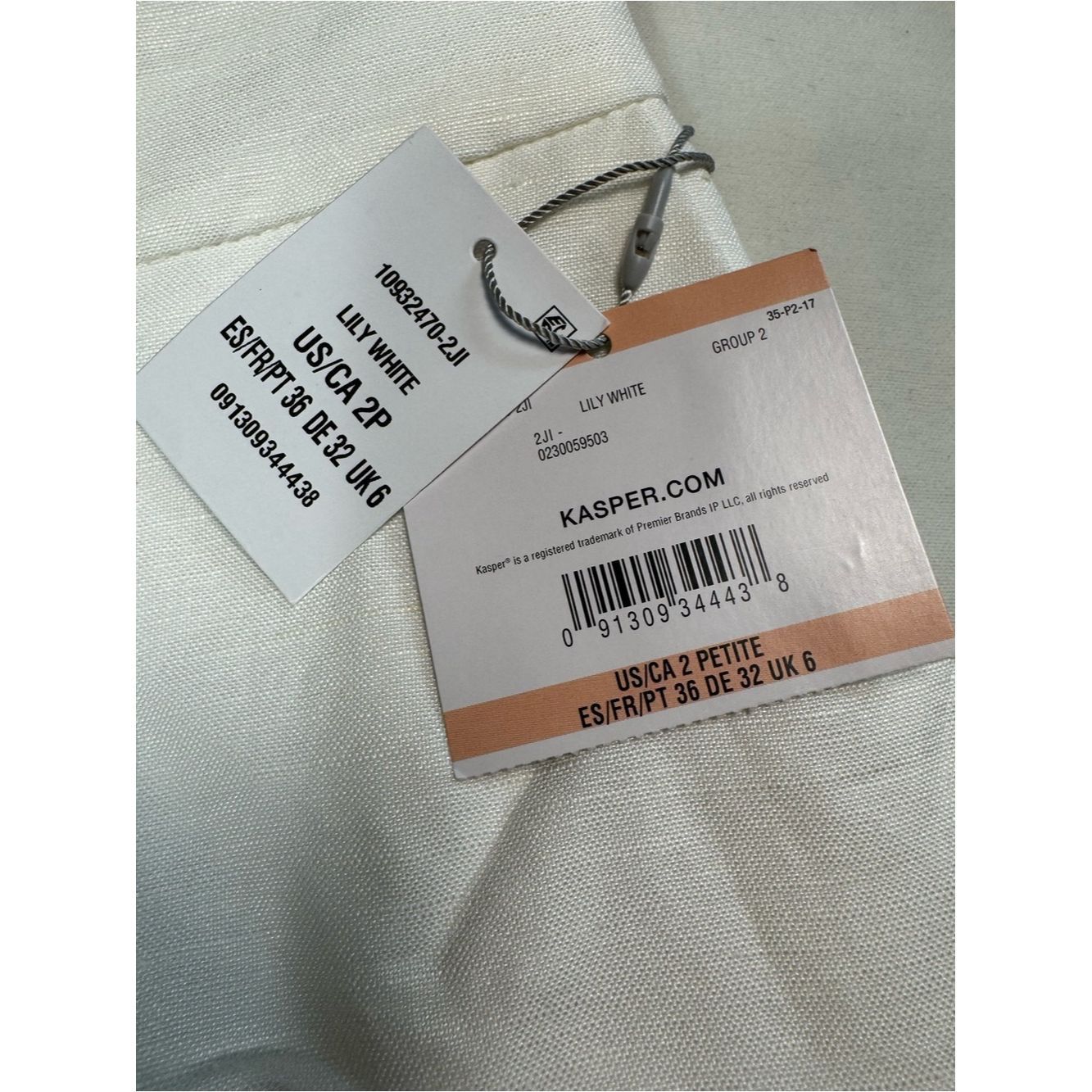 Kasper NWT New Kasper Linen Pants In Lily White Size 2 Petite Size 26" / US 2 / IT 38 - 8 Thumbnail