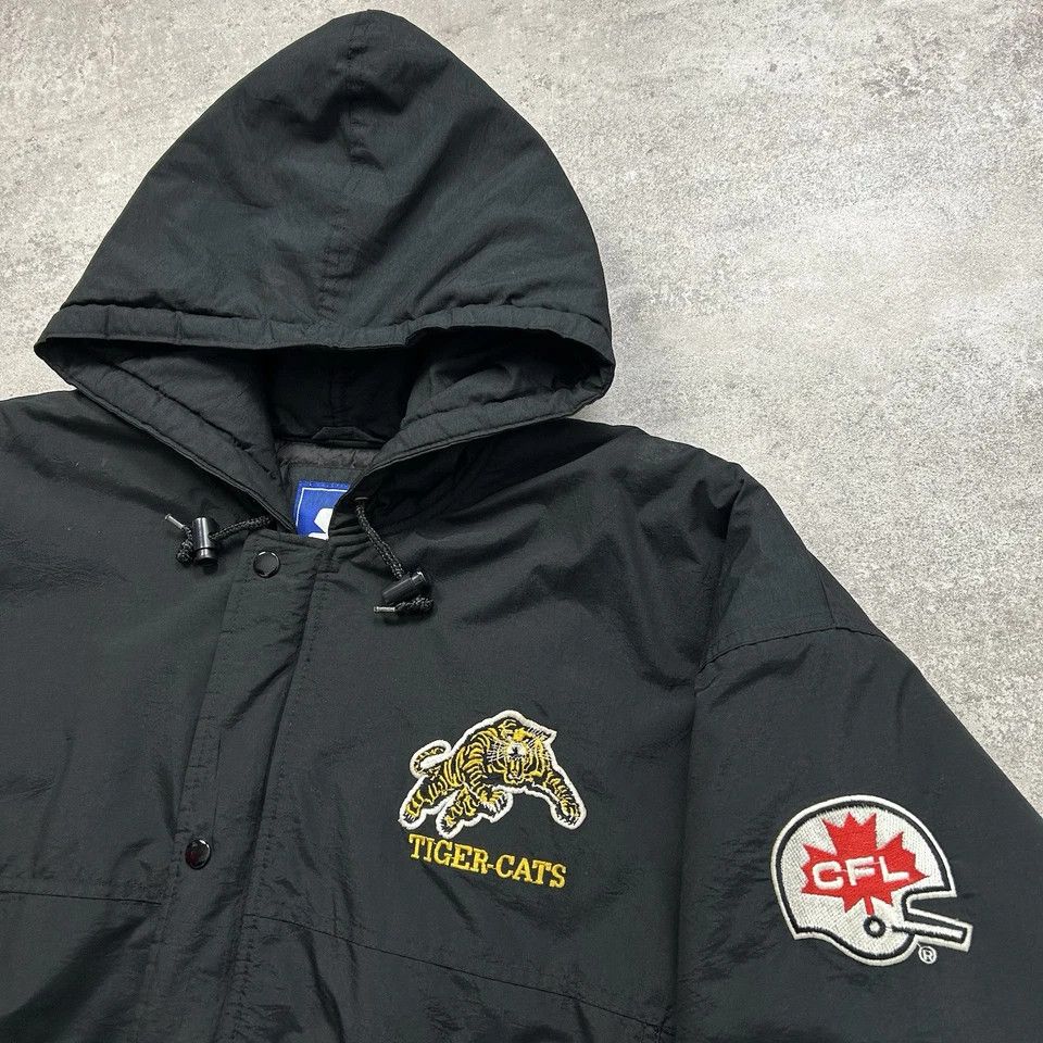 Starter × Vintage RARE CFL HAMILTON TIGER CATS STARTER PUFFER JACKET HOODDIE Size US L / EU 52-54 / 3 - 3 Thumbnail