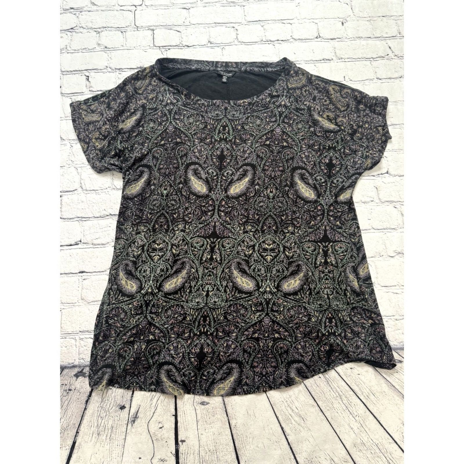 Lucky Brand Lucky Brand Blouse Womens 1X Purple Boho Floral V-Neck Long Sleeve Button Casual Shirt Size XL / US 12-14 / IT 48-50 - 3 Thumbnail