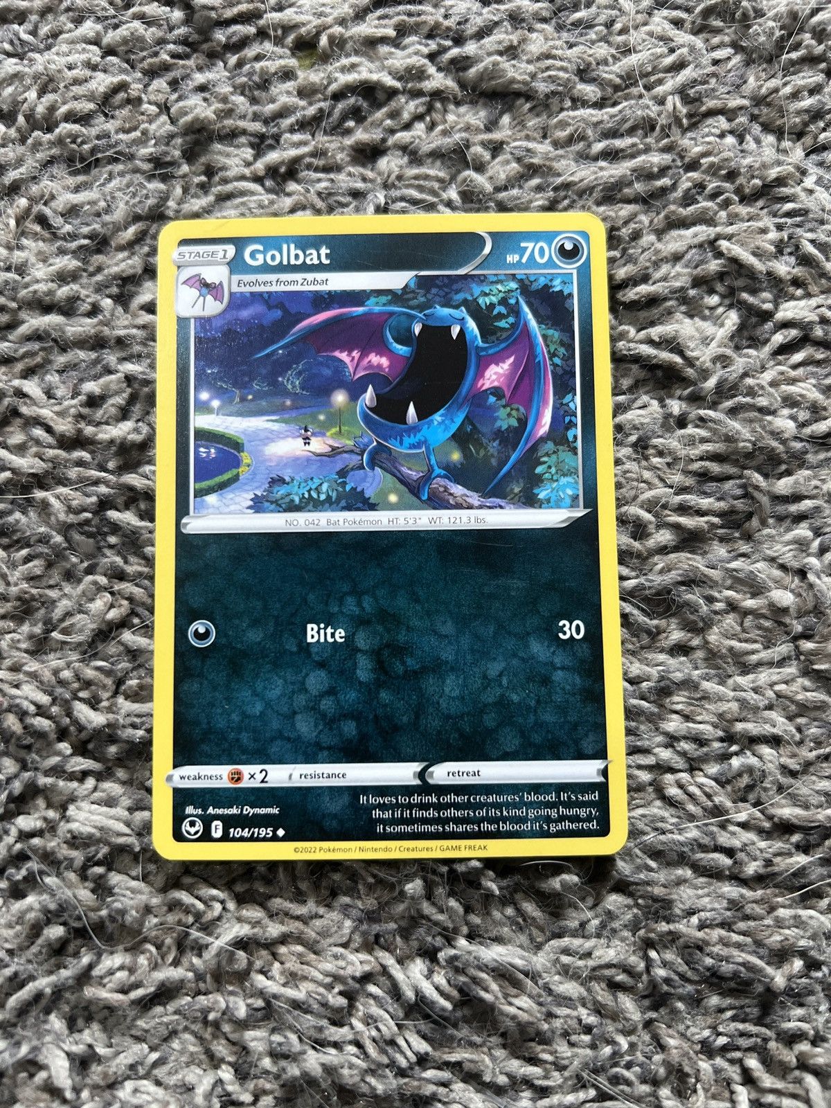 Pokemon 2022 Pokémon Golbat Stage 1 Card Size ONE SIZE - 1 Thumbnail